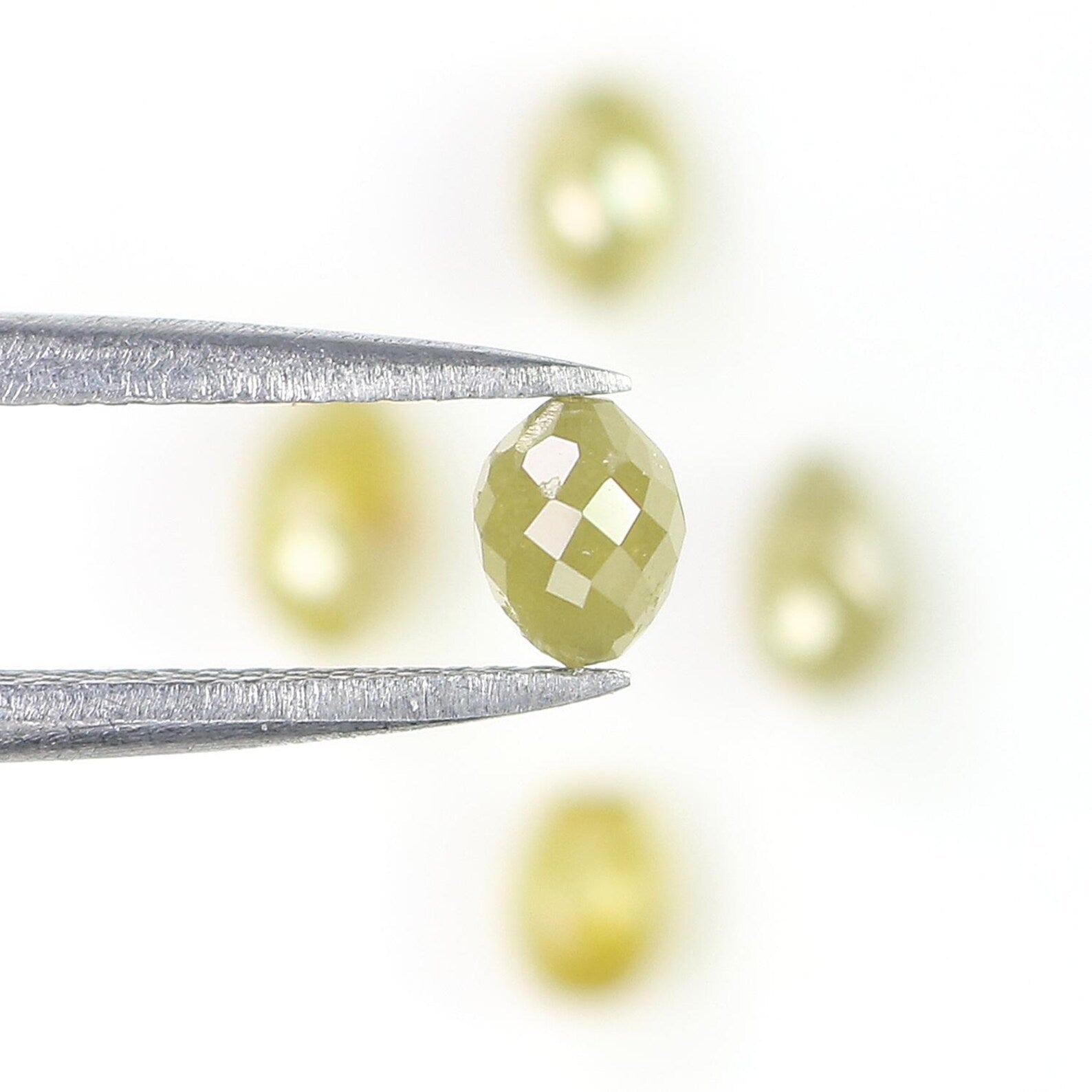 3.05 CT Natural Loose Egg Shape Bead Diamond Yellow Color Bead Diamond 4.75 MM Natural Loose Yellow Color Egg Shape Rose Cut Diamond NQ1783