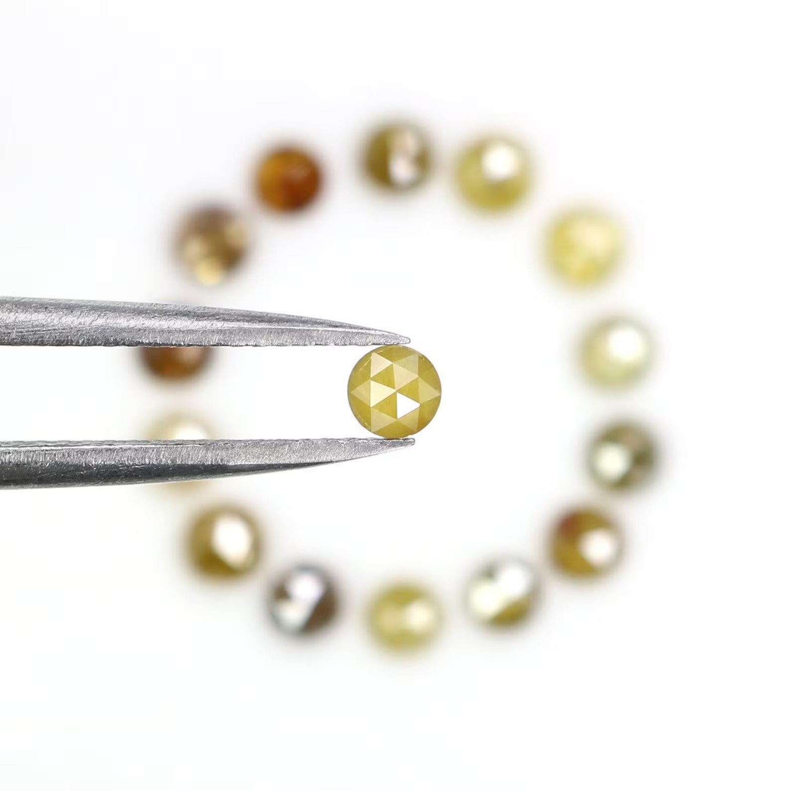 2.54 CT Natural Loose Round Rose Cut Diamond Yellow Brown Color Round Shape Diamond 3.10 MM Natural Loose Diamond Round Cut Diamond NQ2443