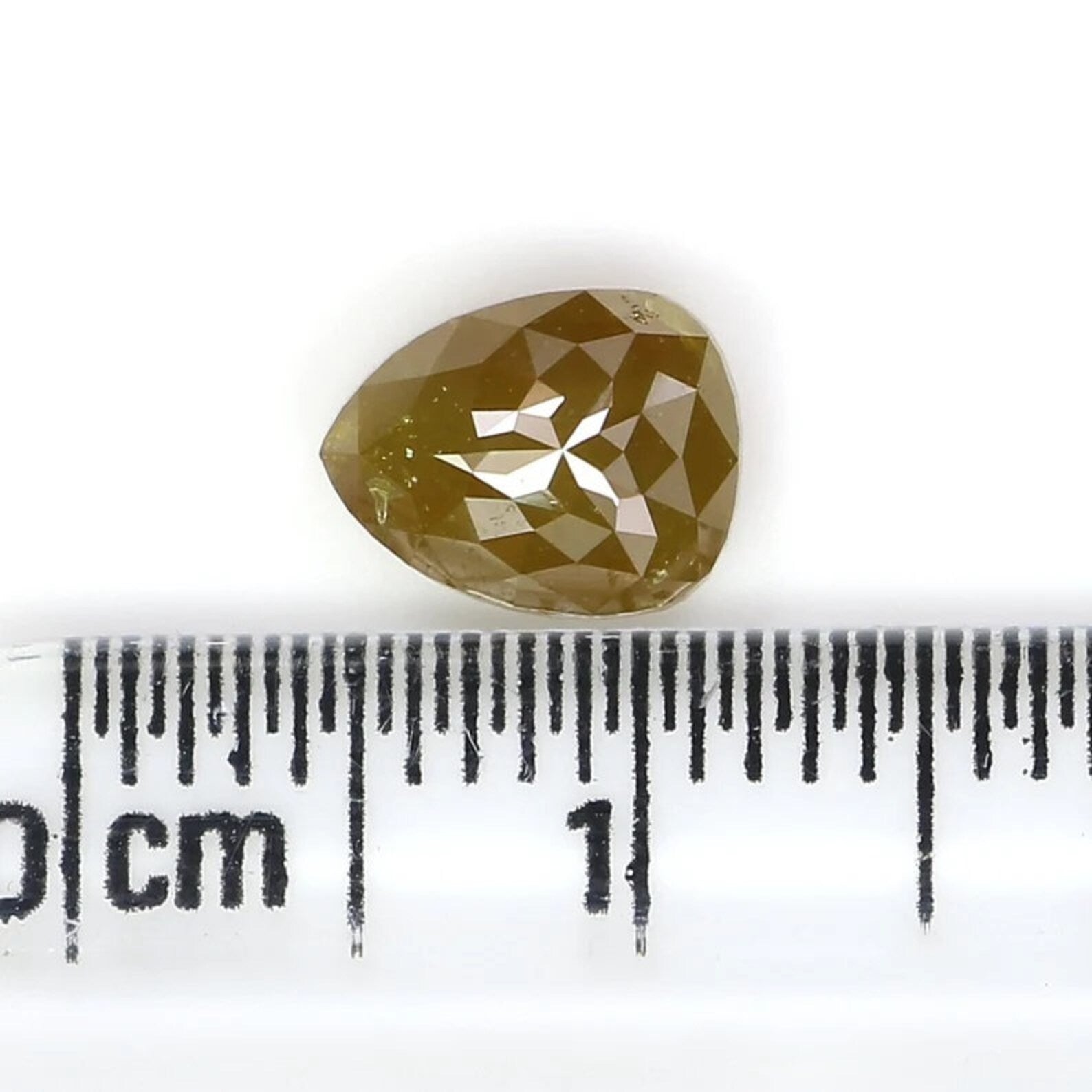 1.38 Ct Natural Loose Pear Shape Diamond Yellow Color Pear Cut Diamond 7.45 MM Natural Diamond Yellow Color Pear Rose Cut Diamond NQ9350