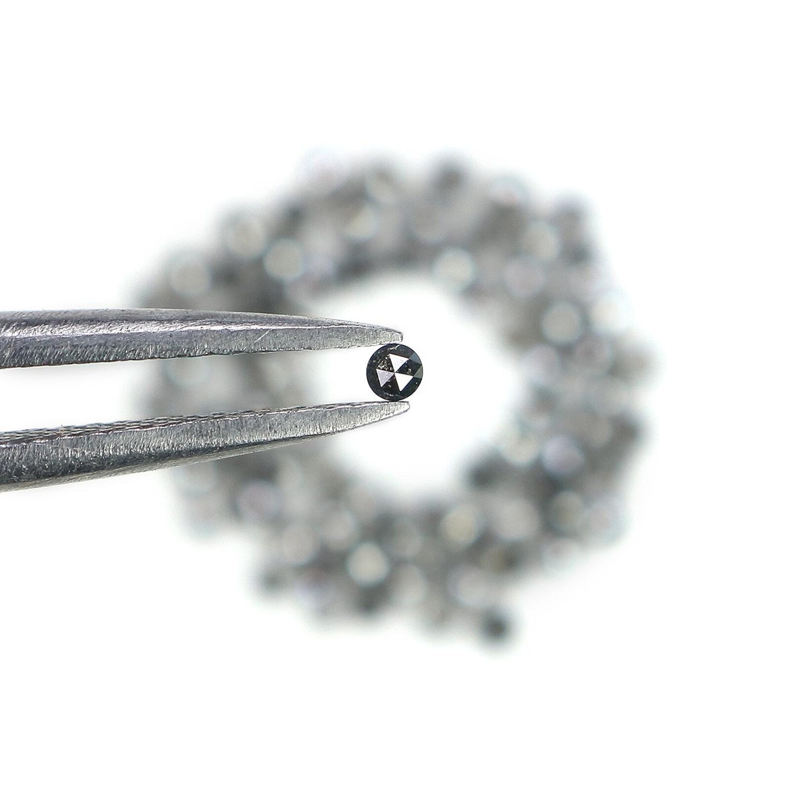 1.26 CT Natural Loose Round Shape Diamond Salt And Pepper Round Cut Diamond 1.30 MM Natural Black Grey Color Round Rose Cut Diamond NQ1832