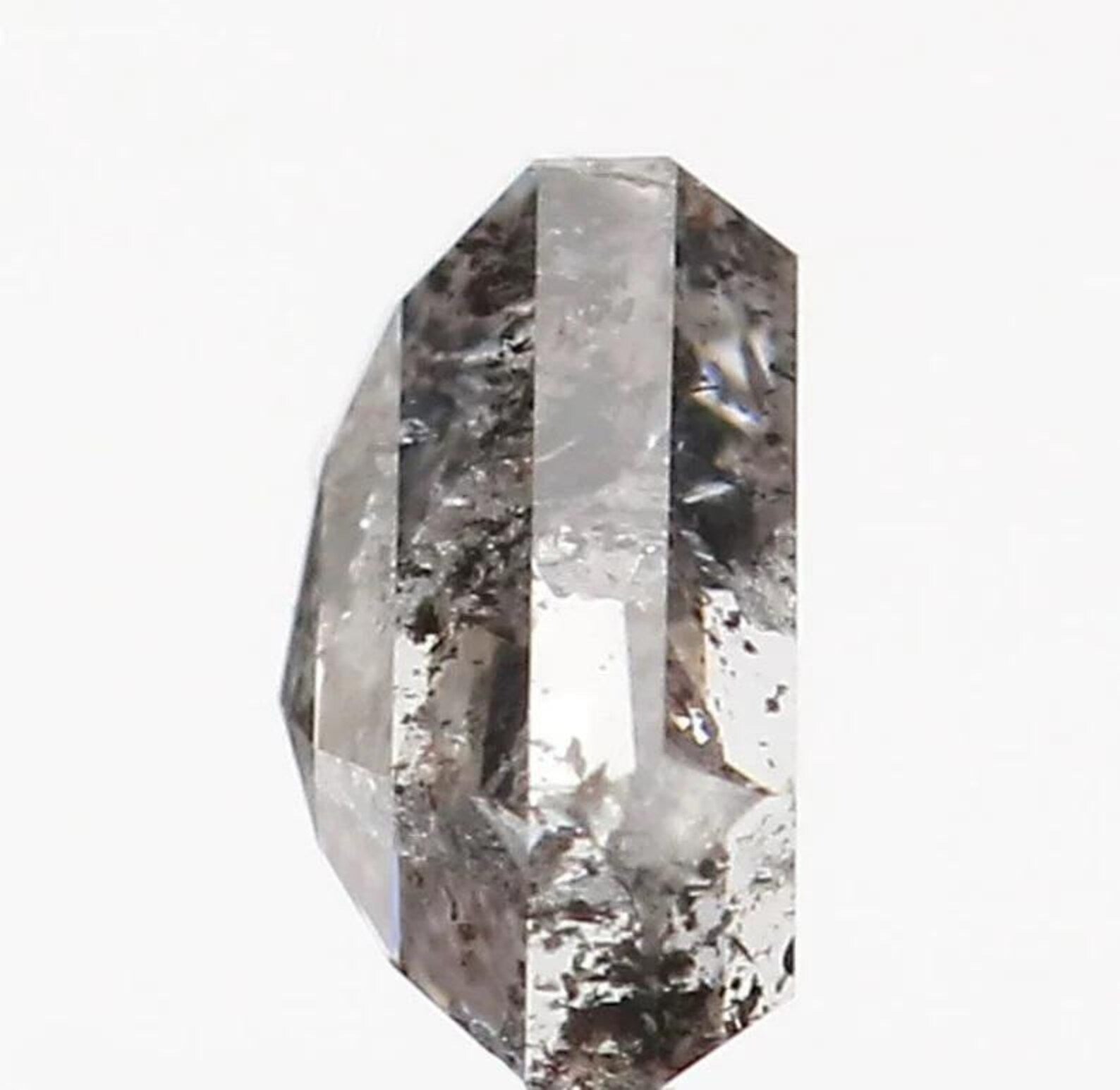 0.55 CT Natural Loose Triangle Shape Diamond Salt And Pepper Triangle Cut Diamond 4.75 MM Natural Black Grey Triangle Rose Cut Diamond NQ252