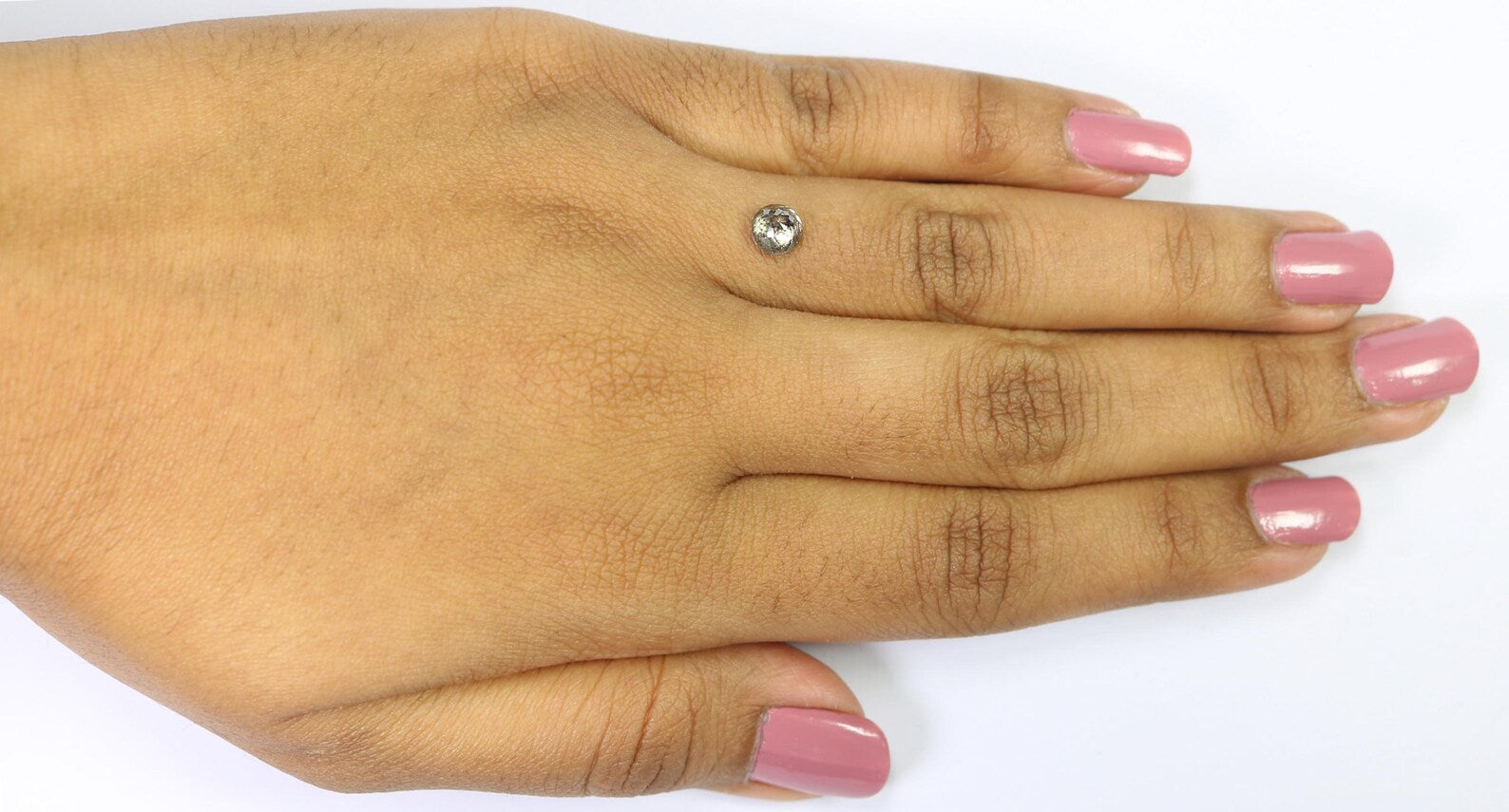 0.85 Ct Natural Loose Round Shape Diamond Salt And Pepper Round Cut Diamond 5.30 MM Natural Black Gray Color Round Rose Cut Diamond NQ9686