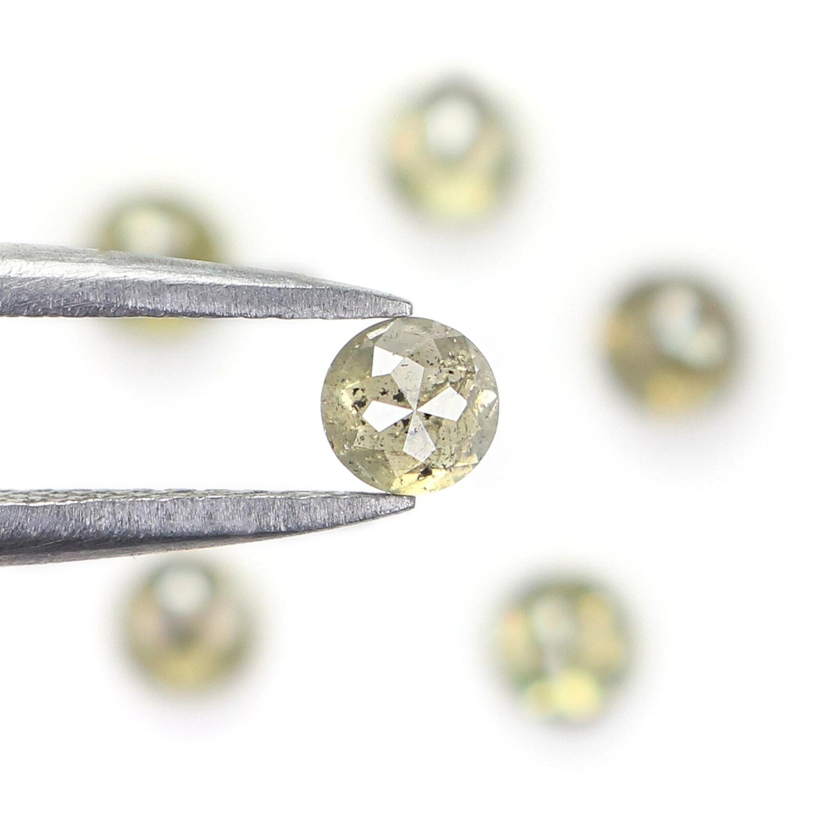 1.44 CT Natural Loose Round Shape Diamond Grey Color Round Diamond 3.50 MM Natural Loose Diamond Green Color Round Rose Cut Diamond NQ658