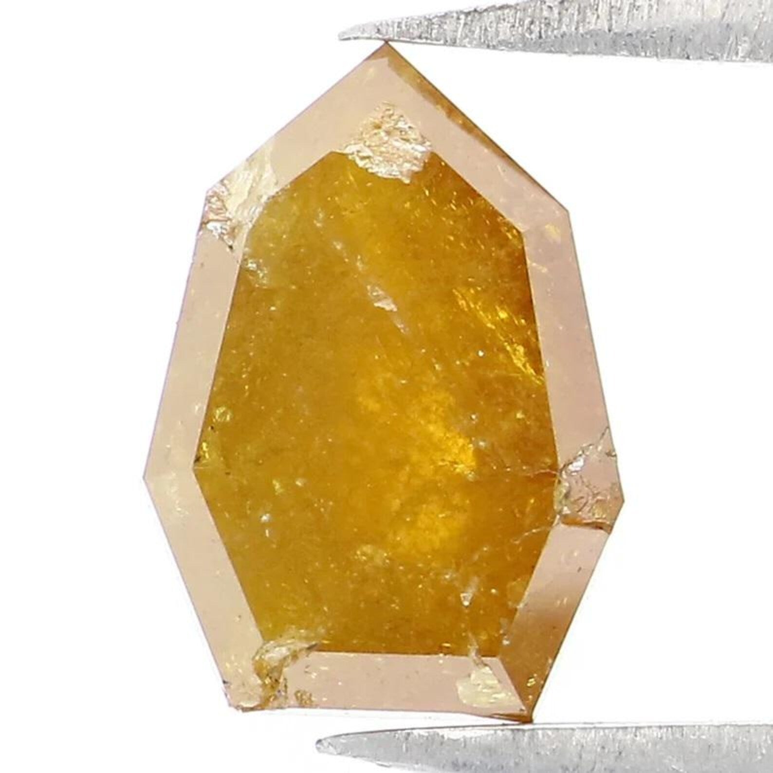 1.42 CT Natural Loose Bullet Shape Diamond Brown Color Bullet Cut Diamond 8.30 MM Natural Loose Yellow Color Bullet Rose Cut Diamond NQ8799