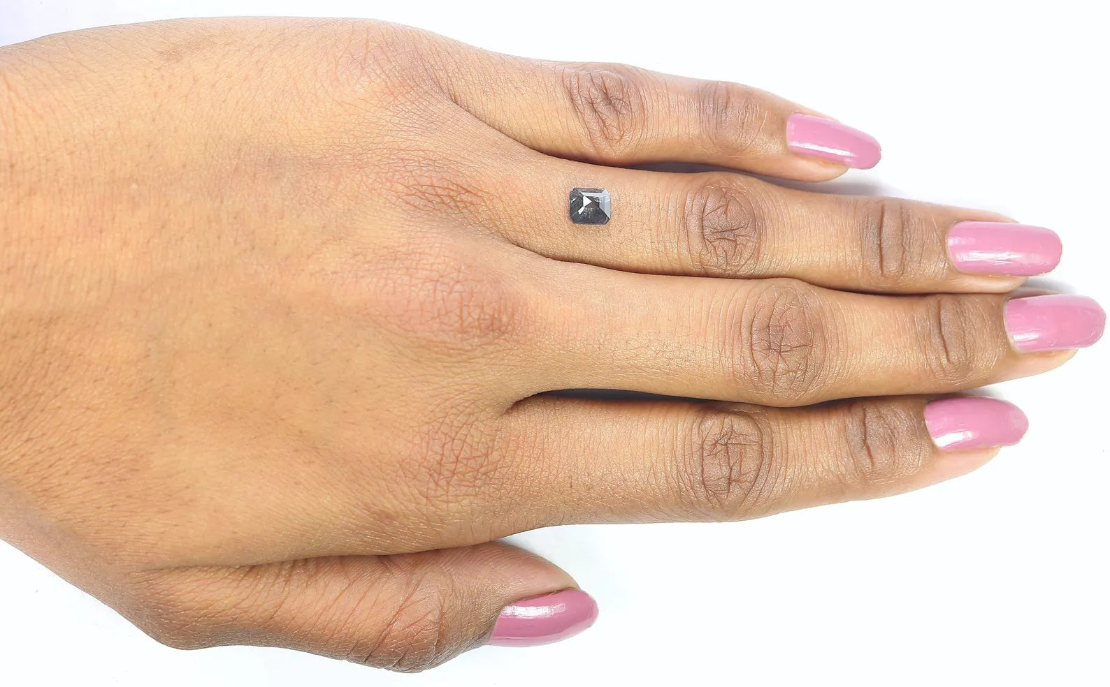 0.71 Ct Natural Loose Emerald Shape Diamond Salt And Pepper Emerald Diamond 5.10 MM Natural Black Grey Color Emerald Rose Cut Diamond QN7662