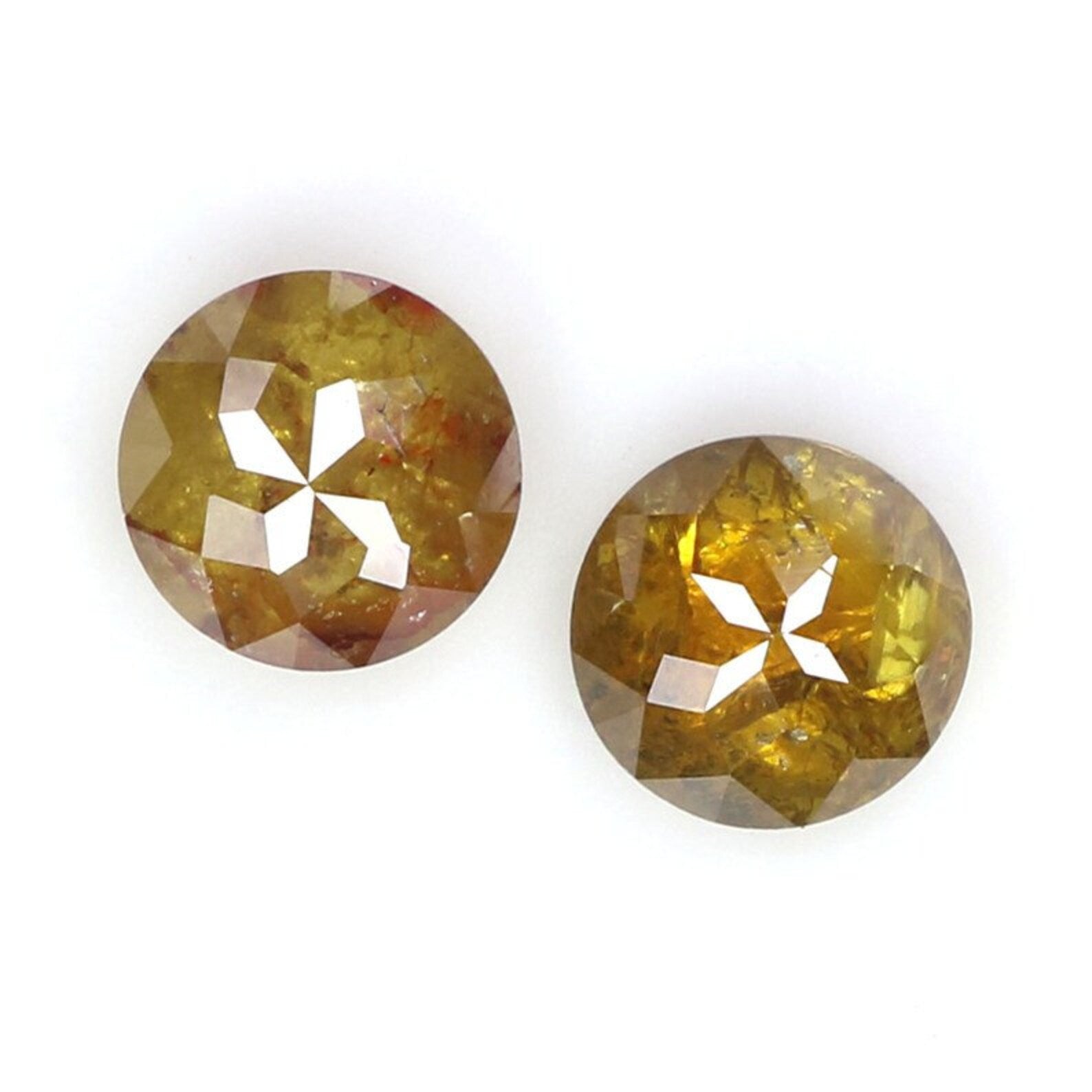0.92 CT Natural Loose Round Shape Pair Diamond Brown Color Round Diamond 4.65 MM Natural Diamond Brown Color Round Rose Cut Diamond NQ1944