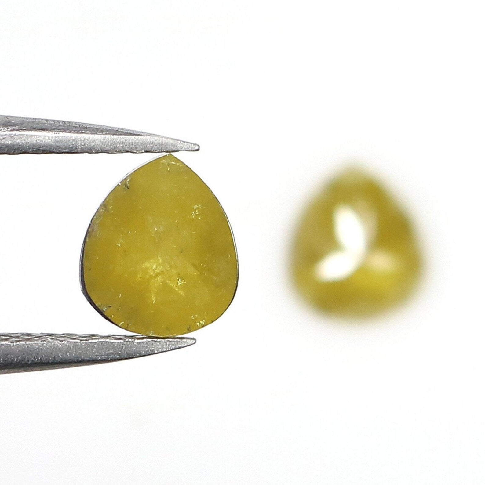 1.29 CT Natural Loose Pear Shape Diamond Yellow Color Pear Shape Diamond 6.52 MM Natural Loose Diamond Yellow Pear Rose Cut Diamond NQ2478