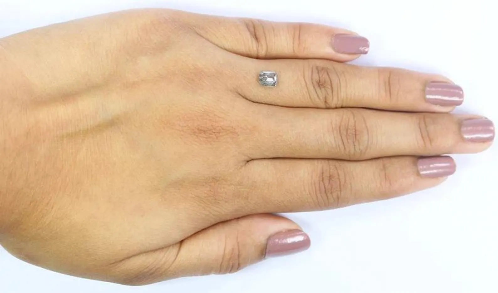 0.64 CT Natural Loose Emerald Shape Diamond Salt And Pepper Emerald Diamond 5.55 MM Natural Black Grey Color Emerald Rose Cut Diamond NQ2444