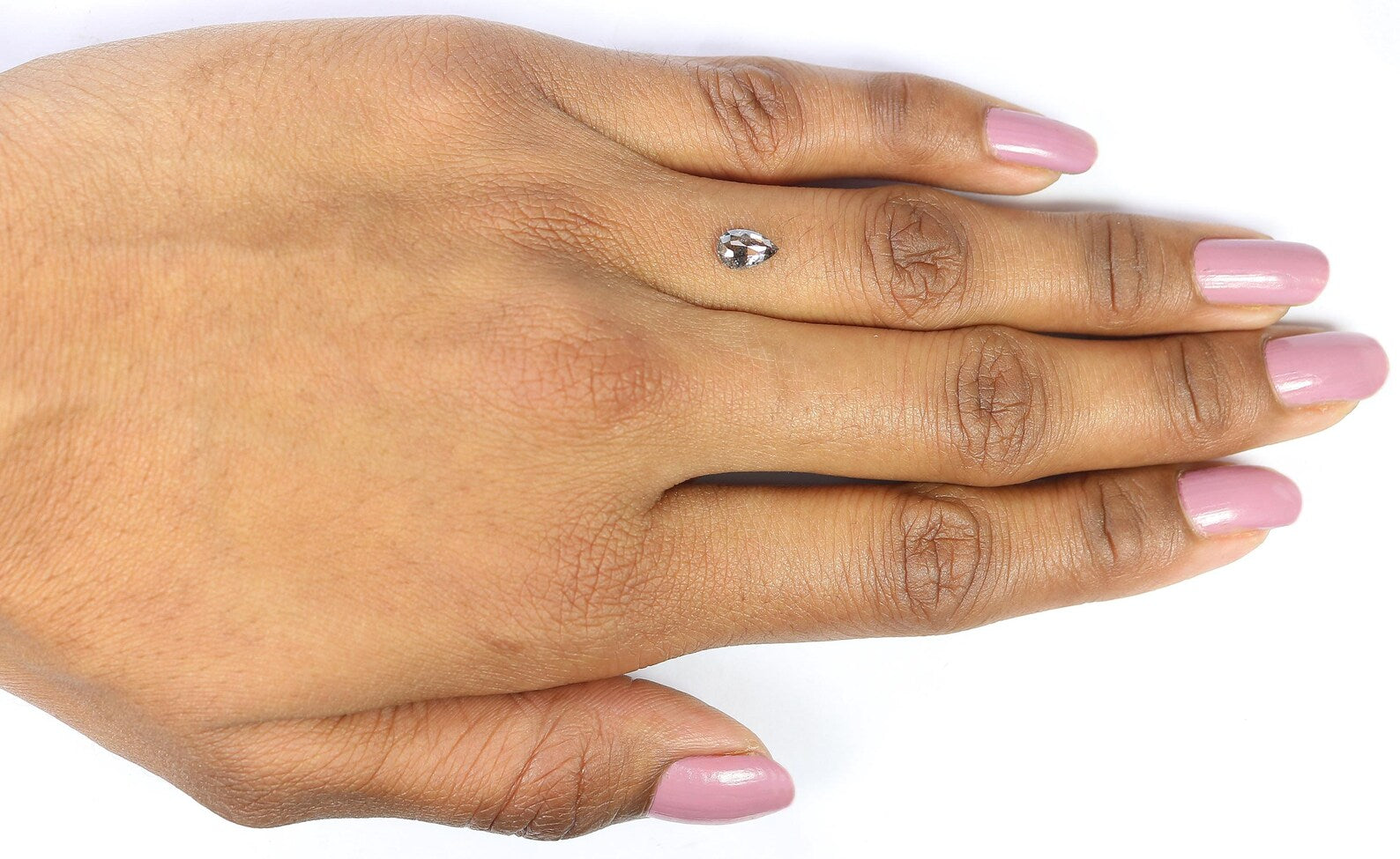 0.48 Ct Natural Loose Pear Shape Diamond Salt And Pepper Pear Diamond 6.65 MM Natural Black Grey Color Pear Rose Cut Diamond QN976