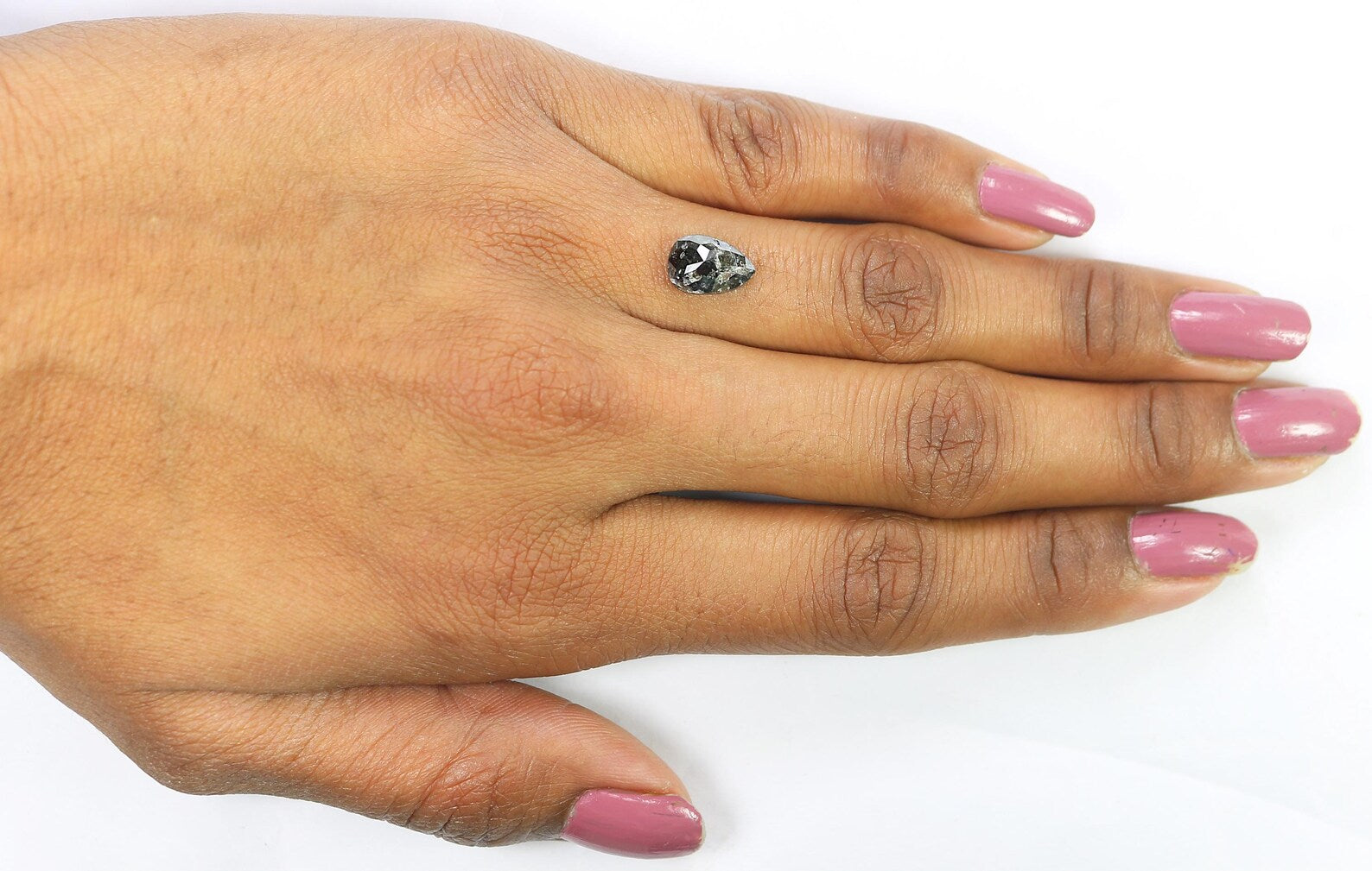 1.95 CT Natural Loose Pear Shape Diamond Salt And Pepper Pear Diamond 9.70 MM Natural Diamond Black Grey Color Pear Rose Cut Diamond N7666