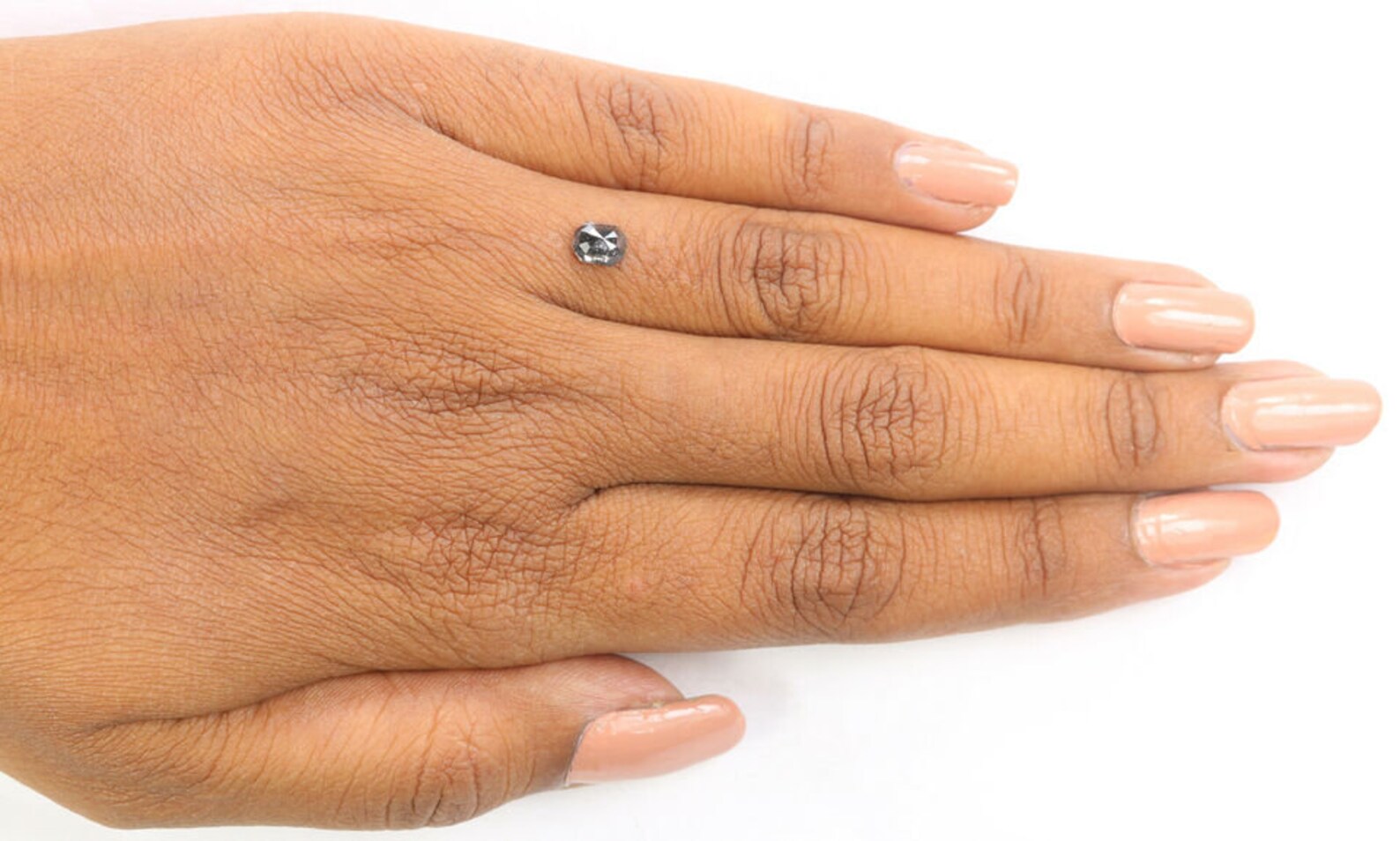 0.63 CT Natural Loose Emerald Shape Diamond Salt And Pepper Emerald Cut Diamond 5.45 MM Black Grey Color Emerald Rose Cut Diamond NQ1372