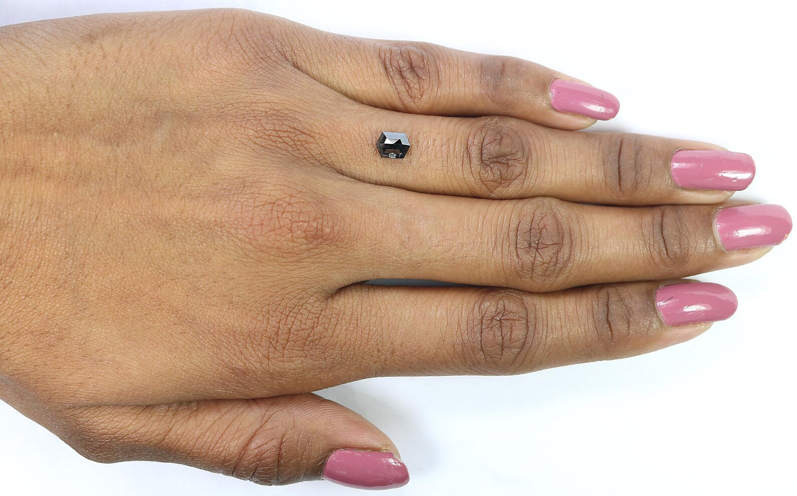 0.80 CT Natural Loose Hexagon Shape Diamond Black Color Hexagon Cut Diamond 6.25 MM Natural Diamond Black Hexagon Rose Cut Diamond QN1275