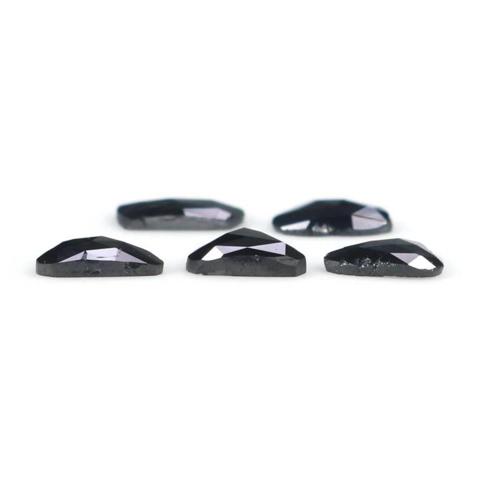1.06 CT Natural Loose Slice Shape Diamond Black Color Irregular Cut Diamond 5.50 MM Natural Loose Black Color Slice Rose Cut Diamond NQ2230