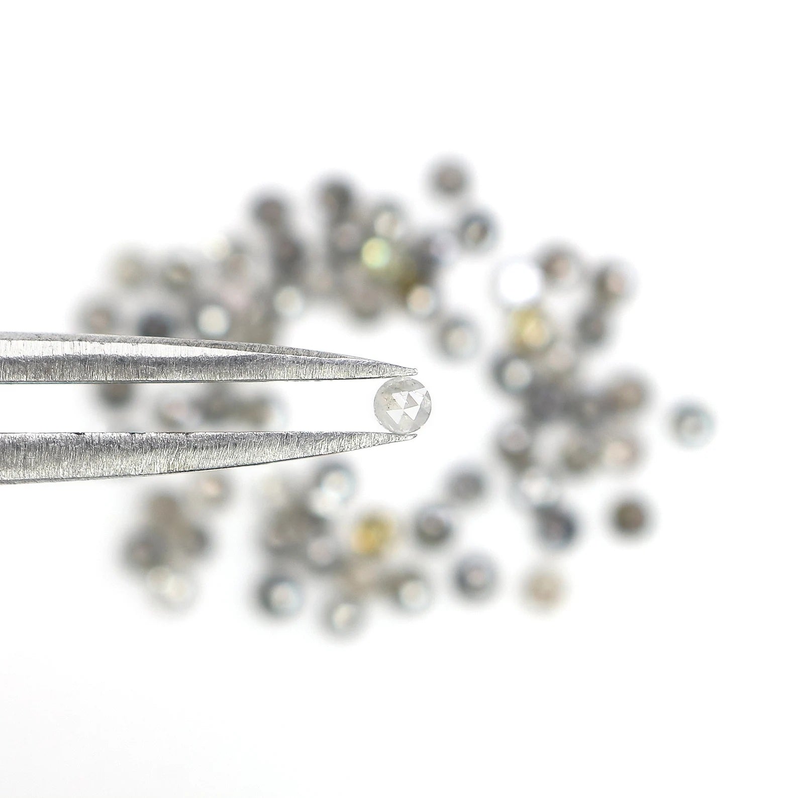 2.39 Ct Natural Loose Round Rose Cut Diamond Salt And Pepper Diamond 1.90 MM Natural Diamond Black Grey Color Round Rose Cut Diamond NQ2503