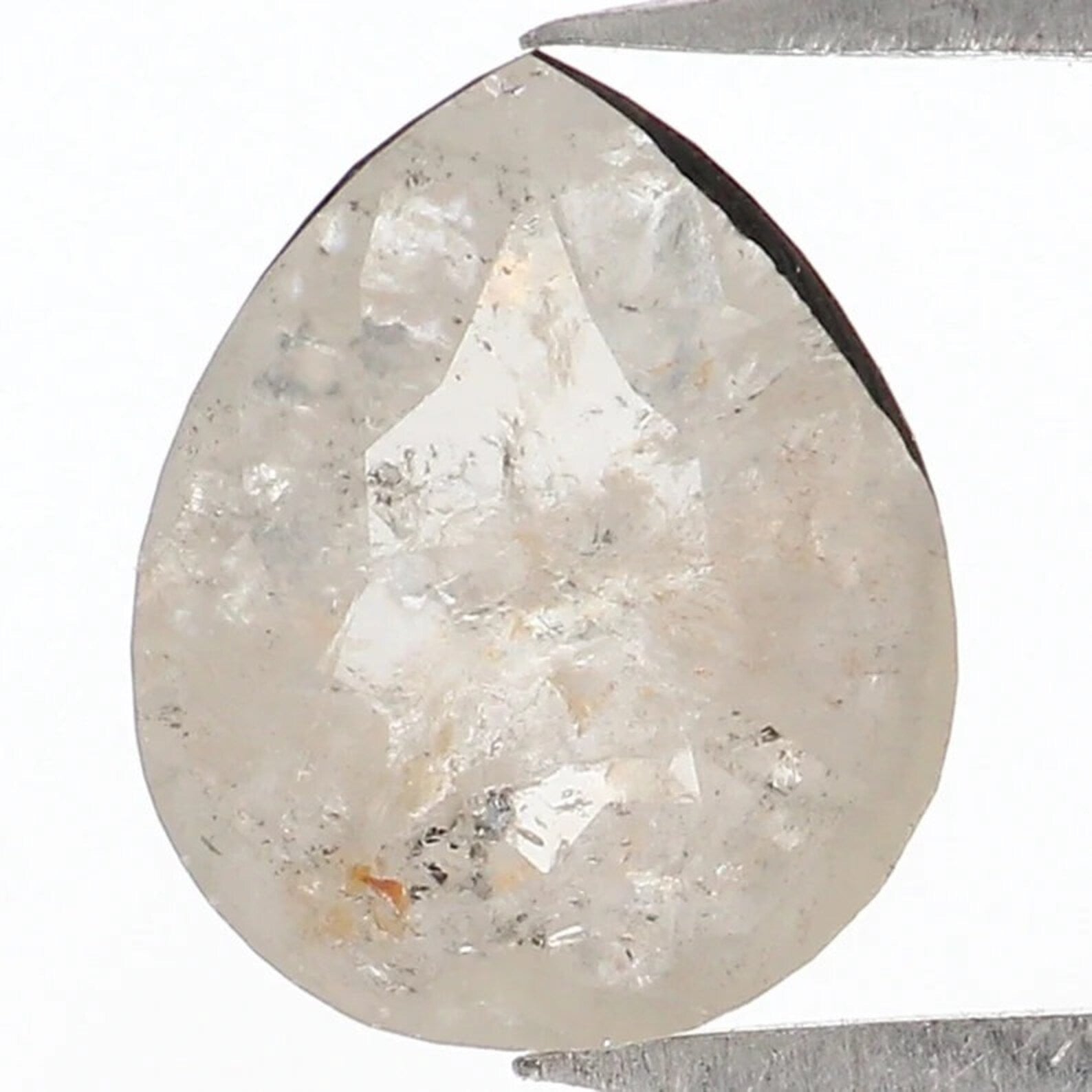 1.06 CT Natural Loose Pear Shape Diamond Grey Color Pear Cut Diamond 7.80 MM Natural Loose Diamond Grey Color Pear Rose Cut Diamond QN8862