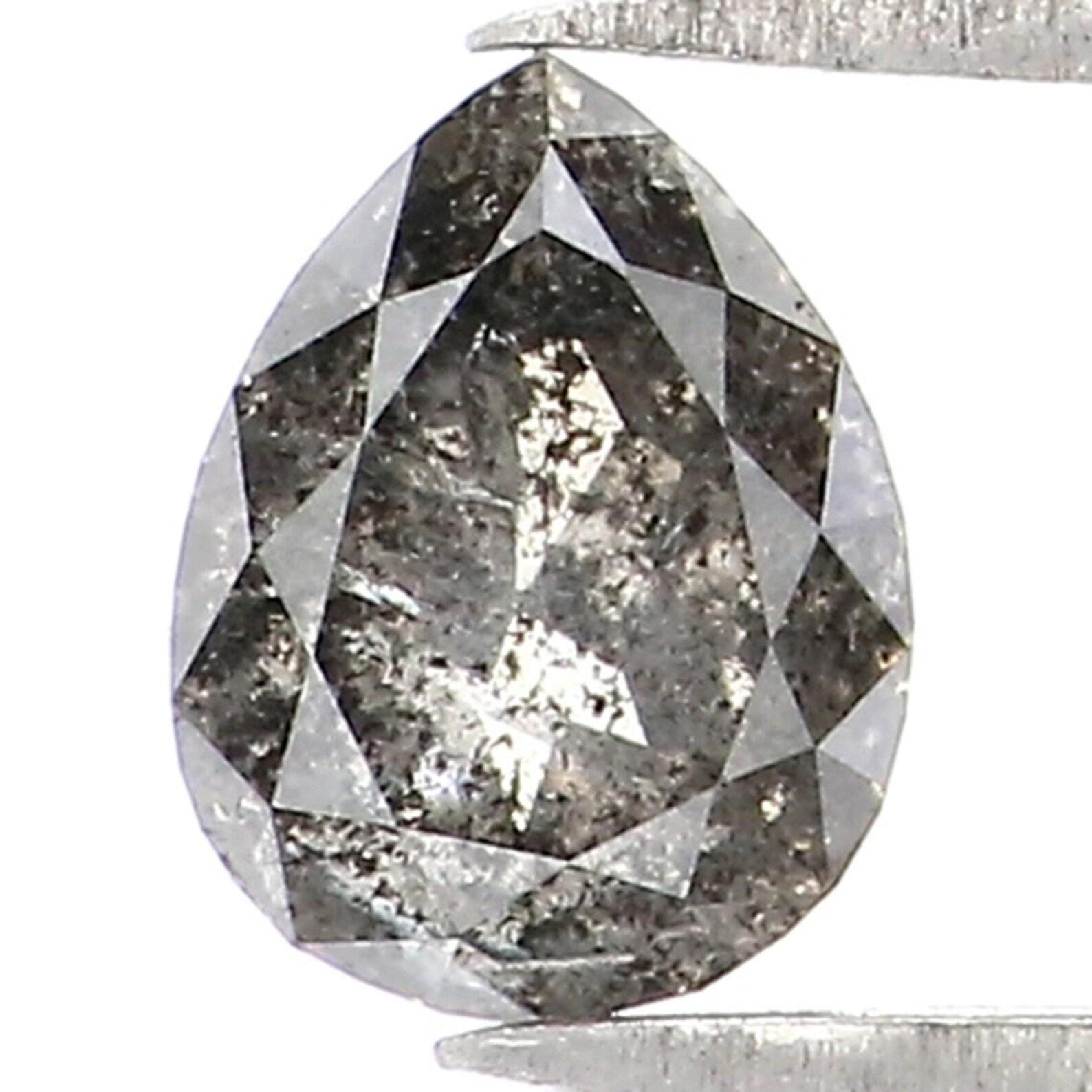 0.32 Ct Natural Loose Pear Shape Diamond Salt And Pepper Pear Cut Diamond 4.85 MM Natural Loose Black Grey Color Diamond Pear Diamond NQ1874