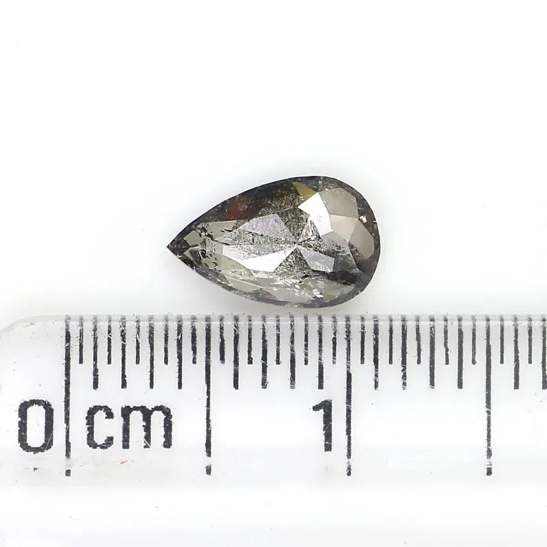 0.57 CT Natural Loose Pear Shape Diamond Salt And Pepper Pear Cut Diamond 7.60 MM Natural Loose Diamond Pear Shape Rose Cut Diamond QN968