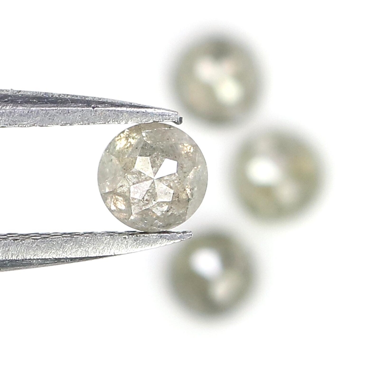 1.38 CT Natural Loose Round Shape Diamond Salt And Pepper Round Cut Diamond 4.10 MM Natural Loose Grey Color Round Rose Cut Diamond NQ778