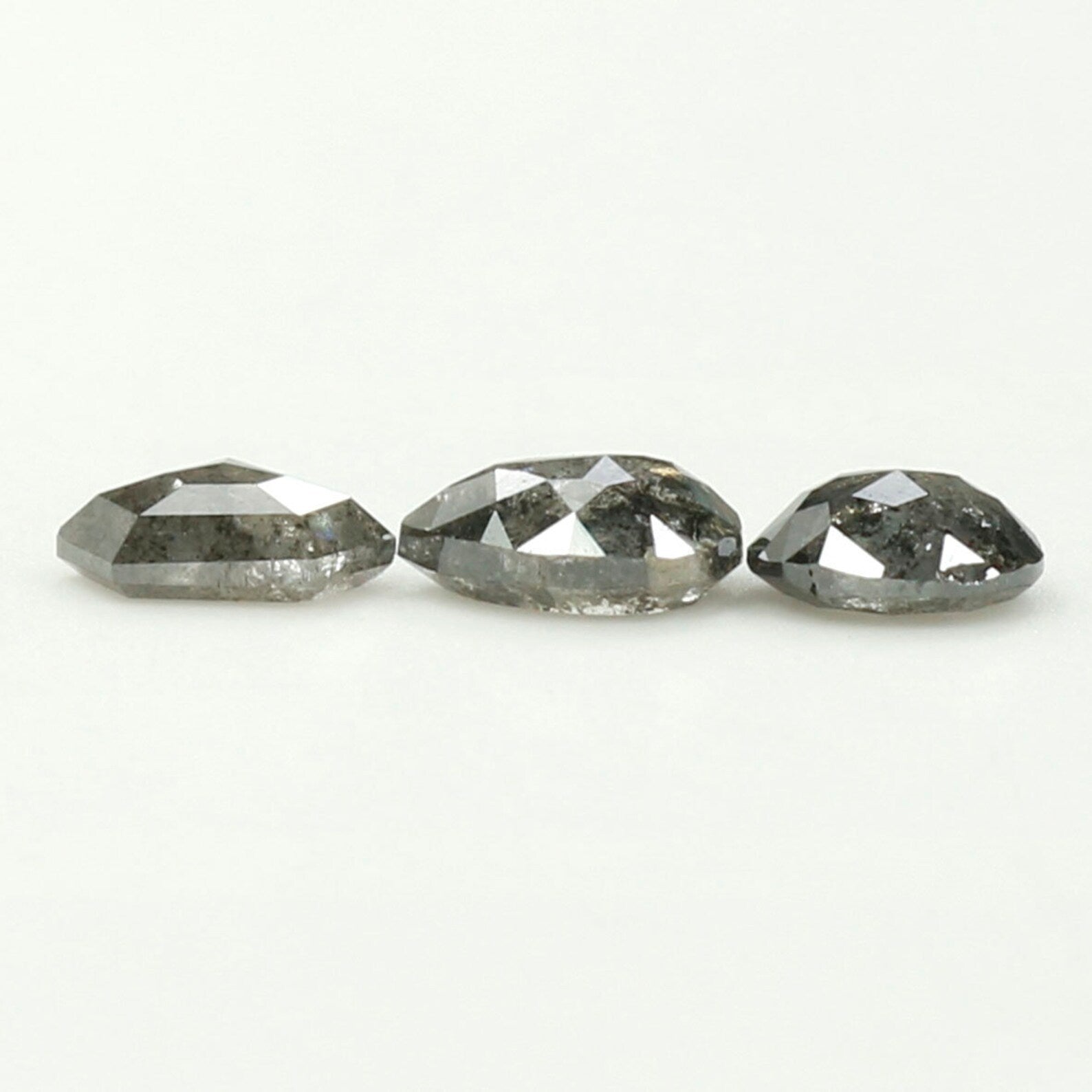 0.84 Ct Natural Loose Diamond, Salt Pepper Diamond, Mix Shape, Black And Gray Diamond, Shield Diamond, Oval Diamond, Pear Diamond KDN1237
