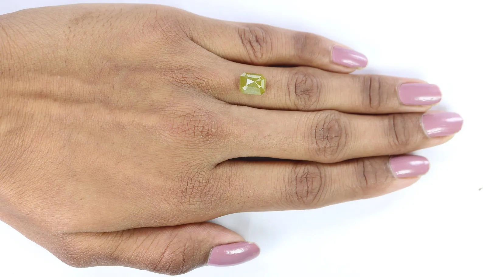 2.85 CT Natural Loose Emerald Shape Diamond Yellow Color Emerald Diamond 8.60 MM Natural Diamond Yellow Color Emerald Rose Cut Diamond QN157