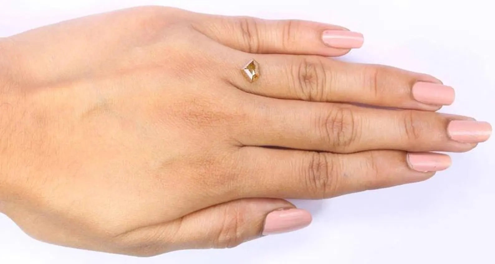 1.03 CT Natural Loose Shield Shape Diamond Yellow Color Shield Cut Diamond 5.80 MM Natural Loose Brown Color Shield Rose Cut Diamond NQ987