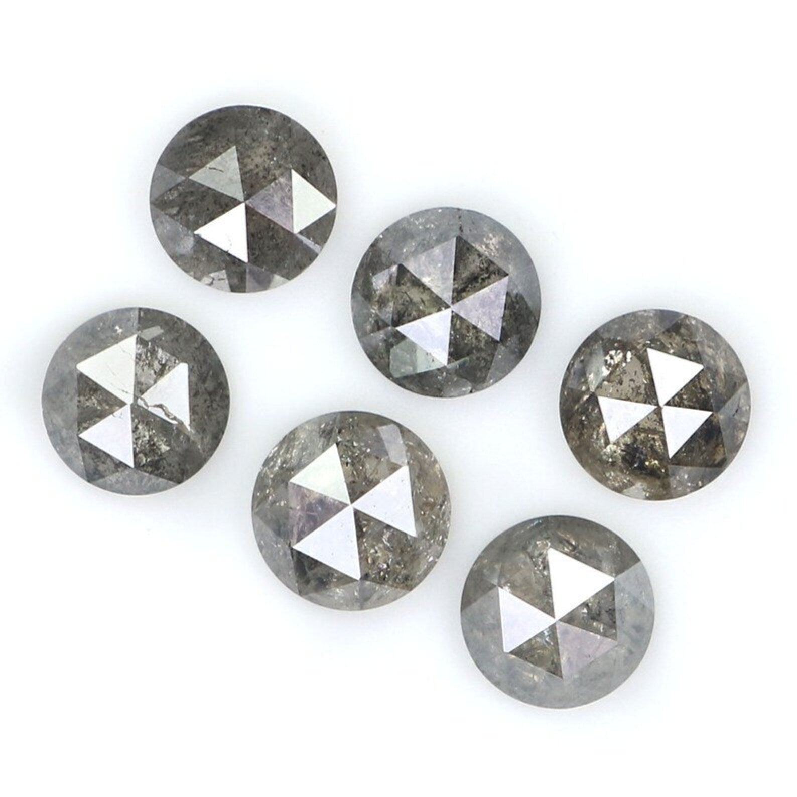 1.81 CT Natural Loose Round Shape Diamond Salt And Pepper Round Cut Diamond 3.90 MM Natural Black Grey Color Round Rose Cut Diamond NQ2060