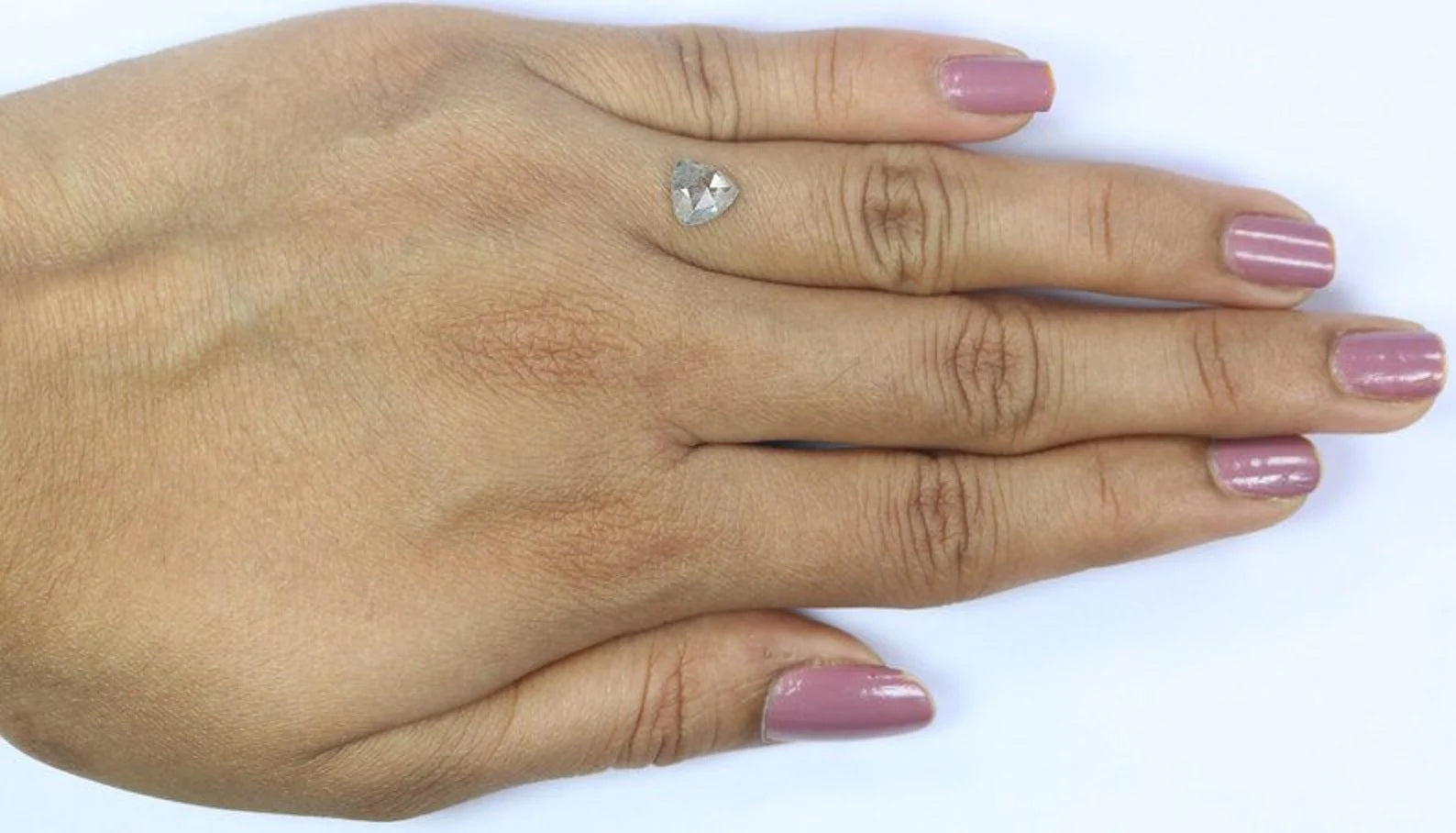 1.12 Ct Natural Loose Triangle Shape Diamond Salt And Pepper Triangle Cut Diamond 6.60 MM Black Grey Color Triangle Rose Cut Diamond QN8947