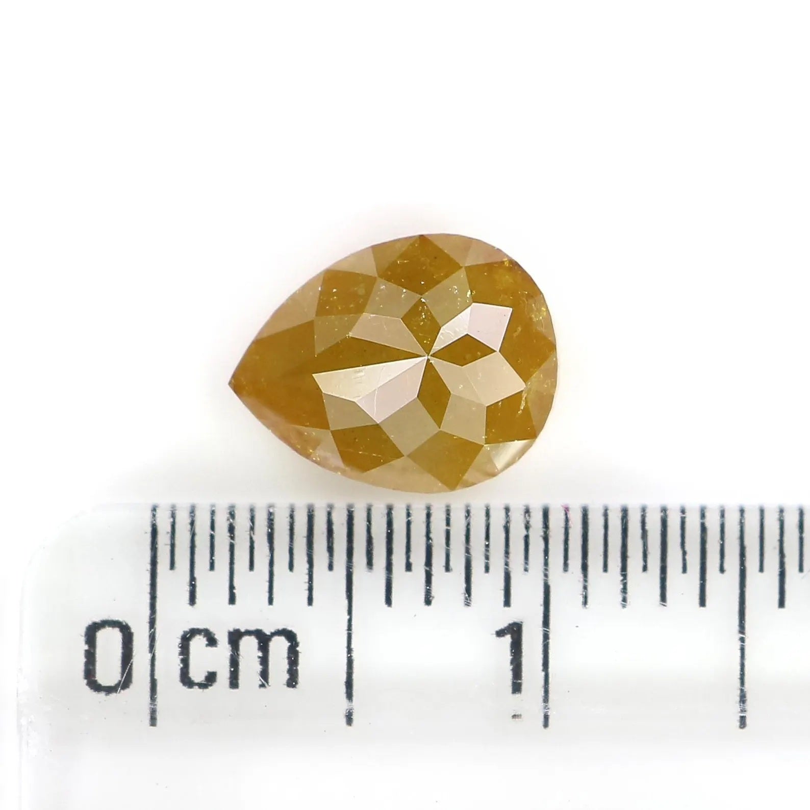 1.92 Ct Natural Loose Pear Shape Diamond Yellow Color Pear Cut Diamond 8.50 MM Natural Diamond Yellow Color Pear Rose Cut Diamond QN9131