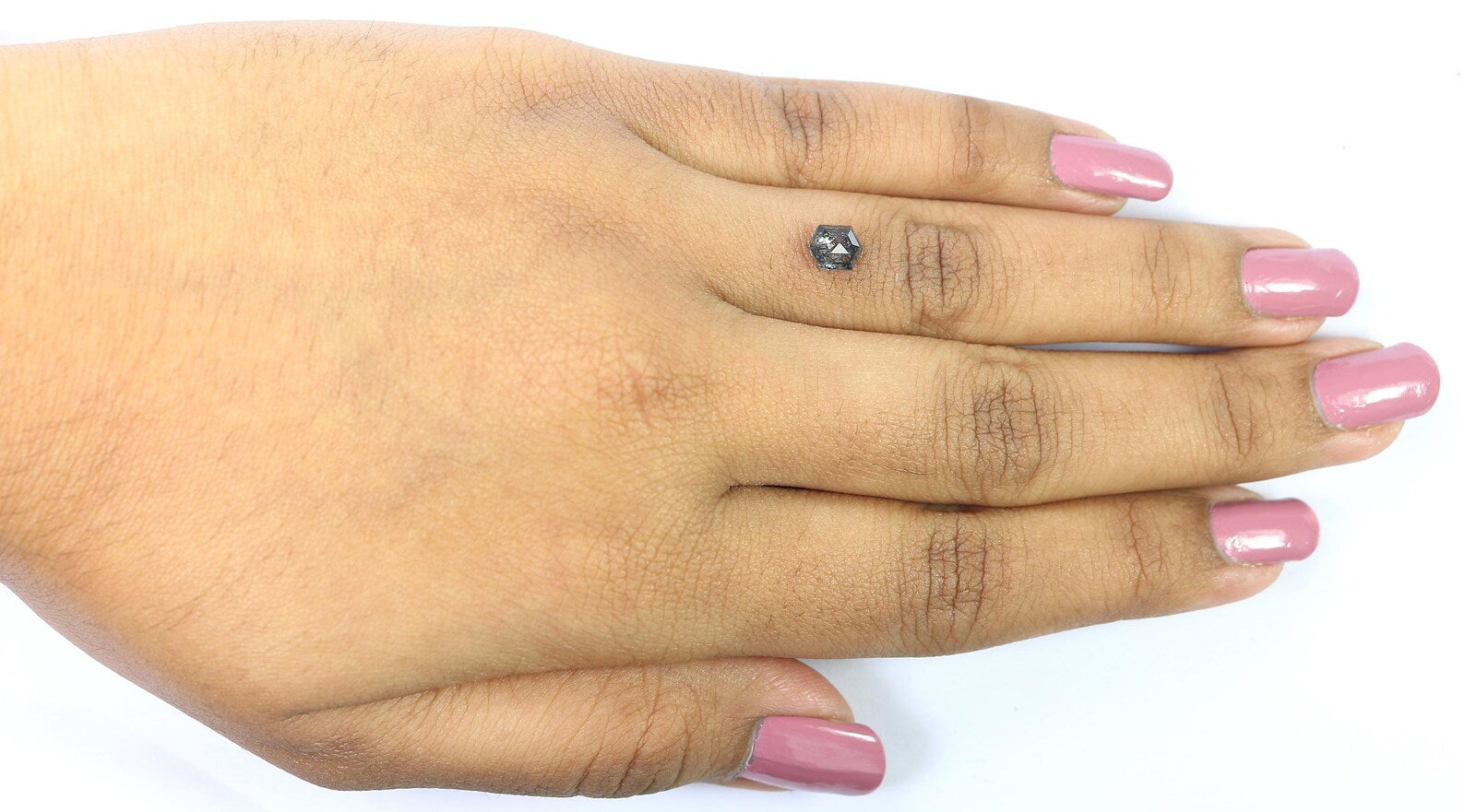 0.69 CT Natural Loose Hexagon Shape Diamond Salt And Pepper Hexagon Cut Diamond 6.00 MM Natural Loose Hexagon Shape Rose Cut Diamond QN849
