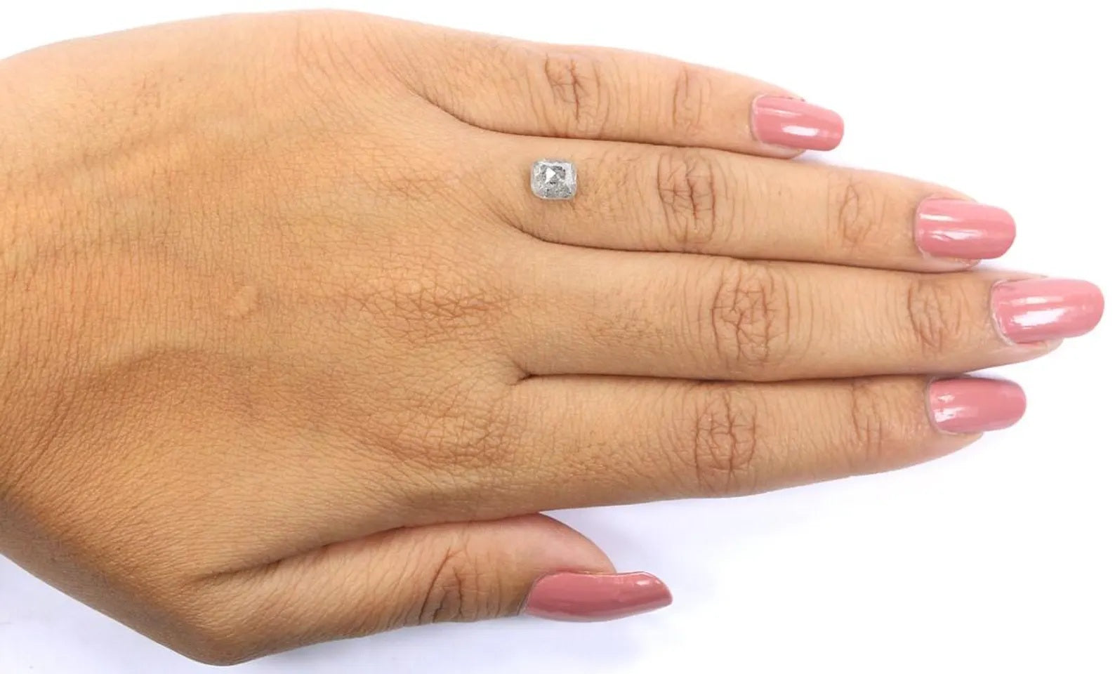 1.26 CT Natural Loose Cushion Cut Diamond Salt And Pepper Cushion Diamond 6.00 MM Natural Diamond Grey Color Cushion Rose Cut Diamond NQ7795
