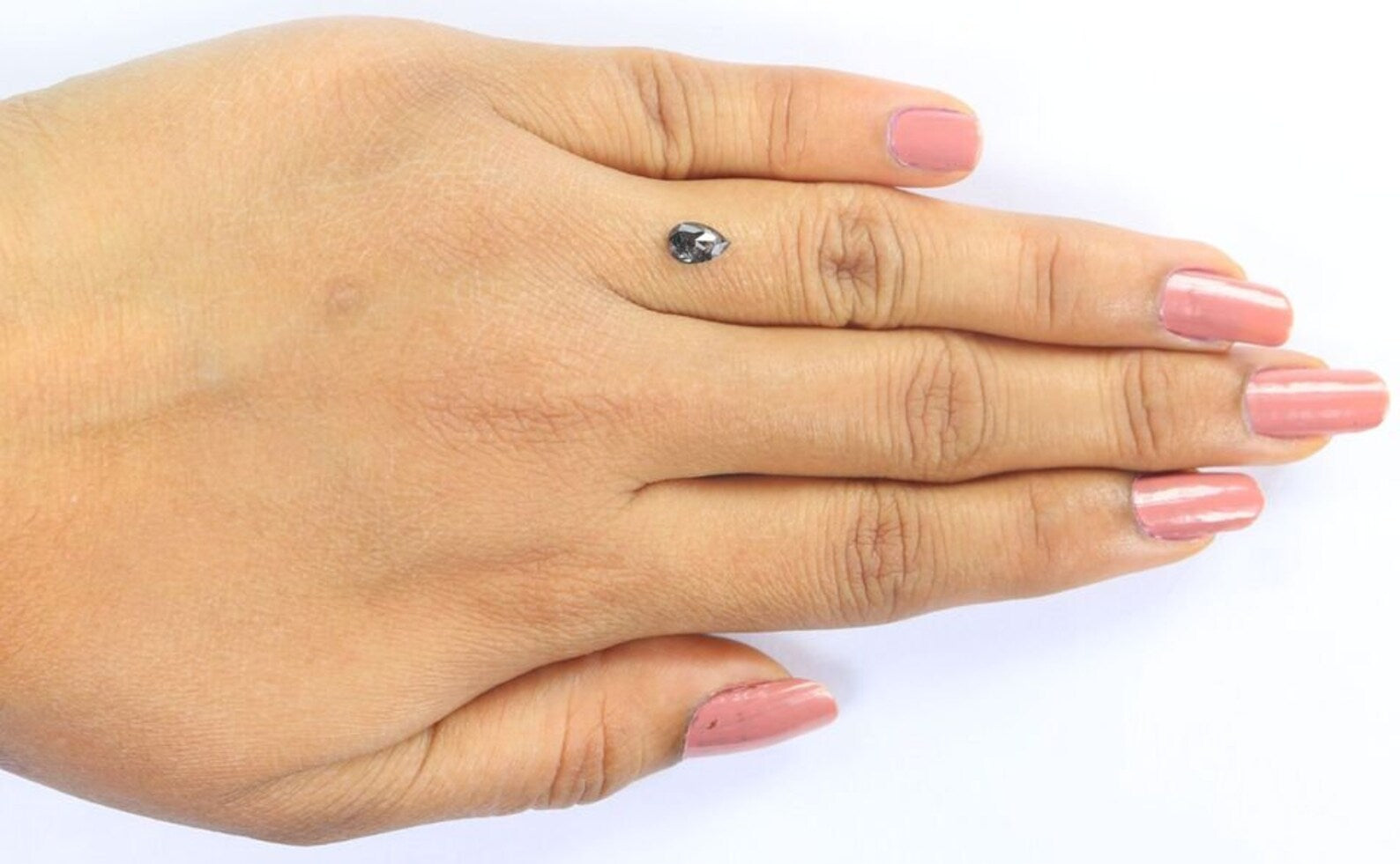 0.42 CT Natural Loose Pear Shape Diamond Salt And Pepper Pear Cut Diamond 6.45 MM Natural Loose Diamond Black Grey Color Pear Diamond NQ2117