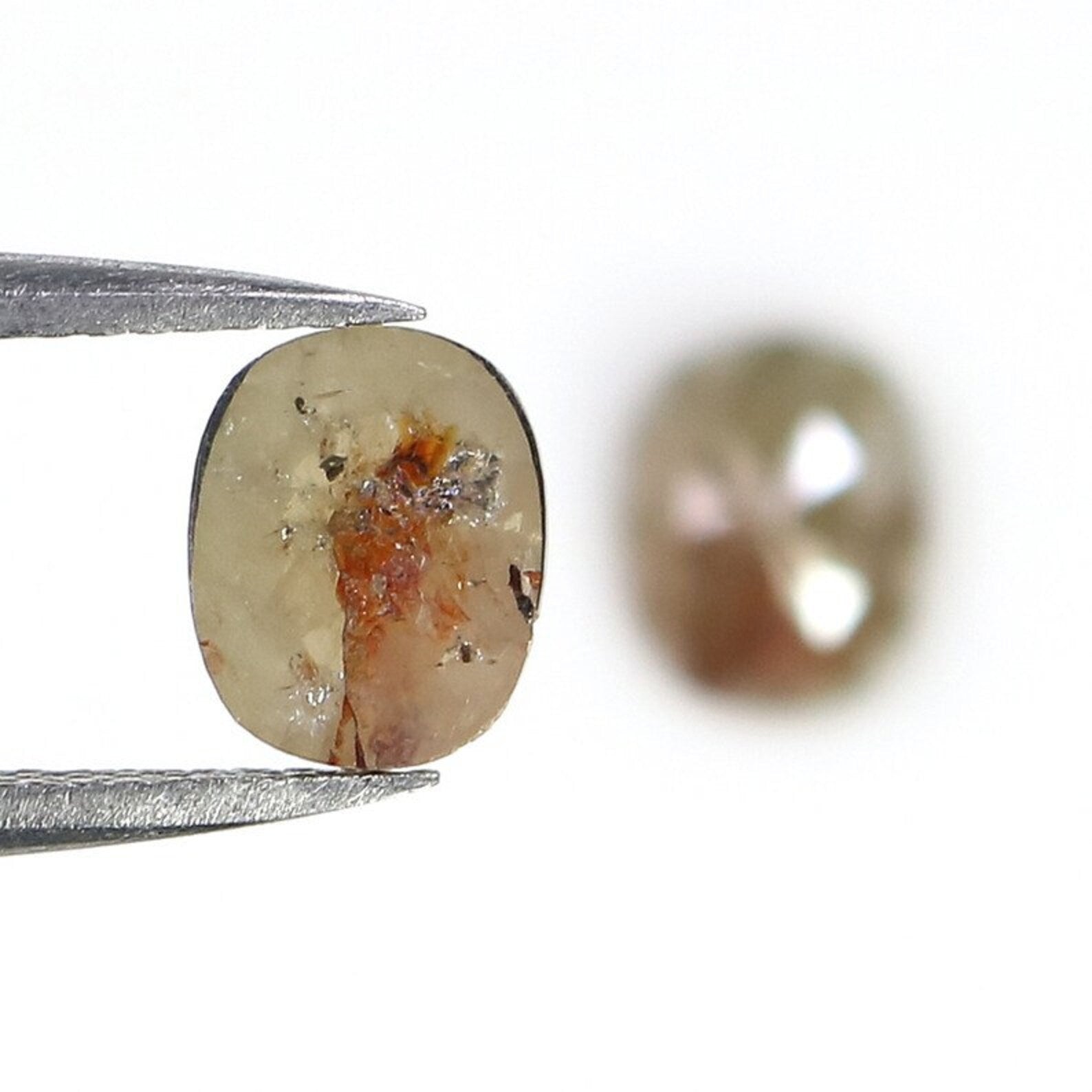 1.80 Ct Natural Loose Oval Shape Pair Diamond Grey Brown Color Oval Diamond 7.20 MM Natural Grey Brown Color Oval Rose Cut Diamond NQ2481