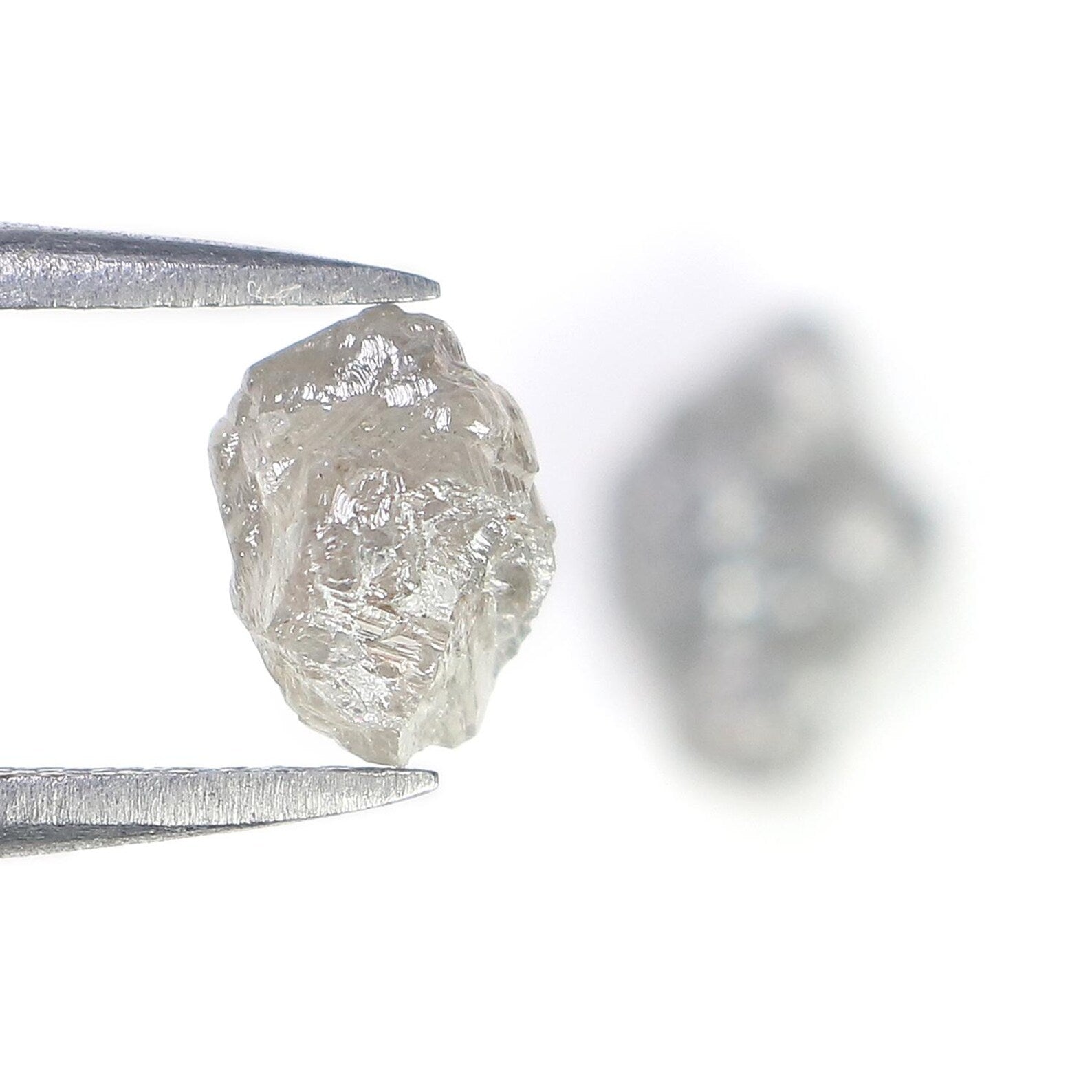 3.04 CT Natural Loose Rough Shape Diamond Grey Color Rough Uncut Diamond 9.05 MM Natural Grey Diamond Rough Irregular Cut Diamond NQ2584