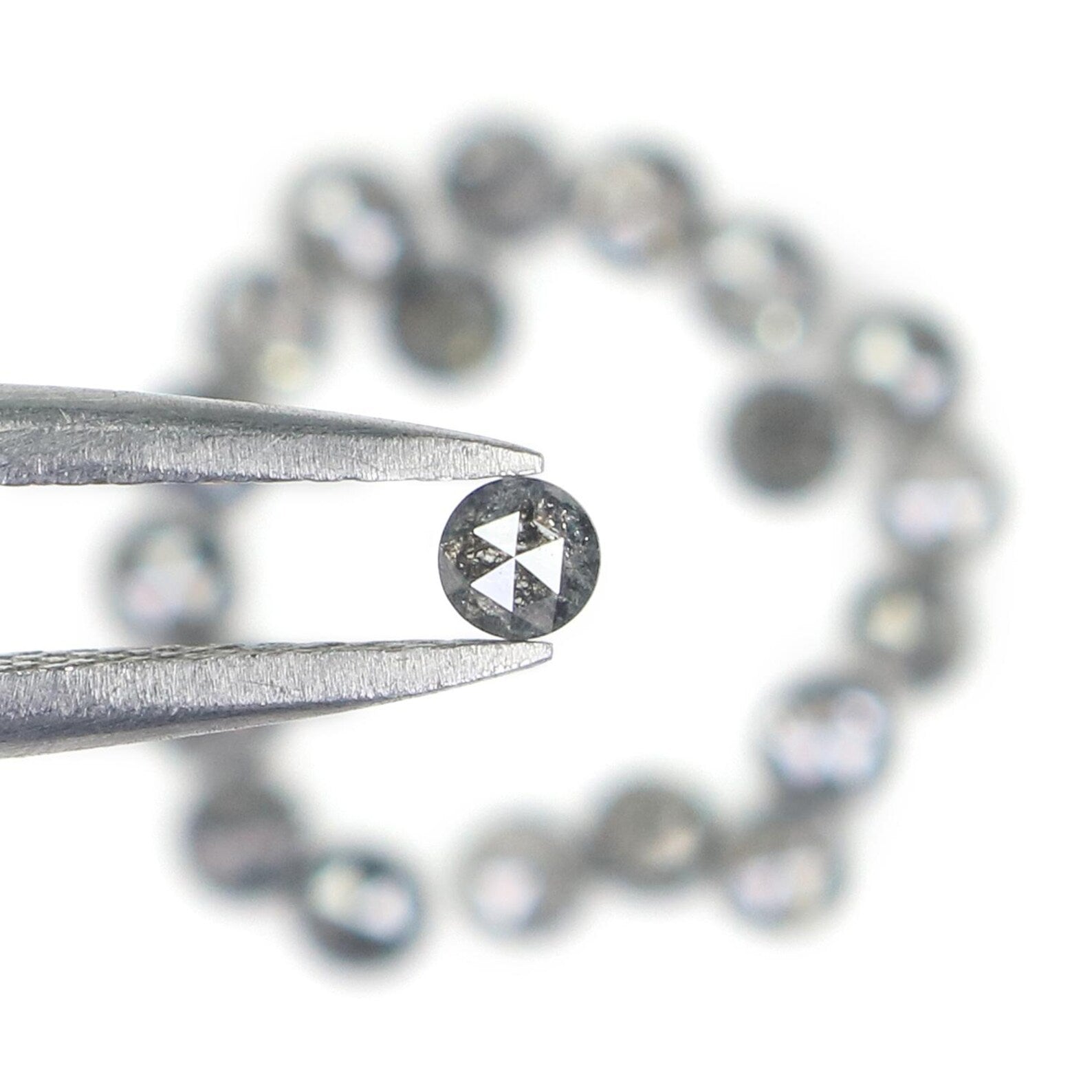 1.05 CT Natural Loose Round Shape Diamond Salt And Pepper Round Diamond 2.30 MM Natural Loose Black Grey Color Round Rose Cut Diamond NQ1840