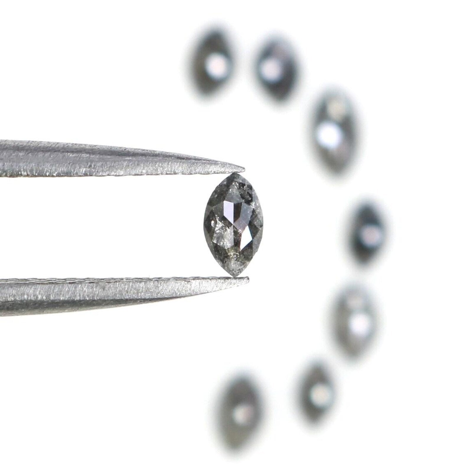 0.71 CT Natural Loose Marquise Shape Diamond Salt And Pepper Marquise Diamond 4.80 MM Natural Black Grey Marquise Rose Cut Diamond NQ2272