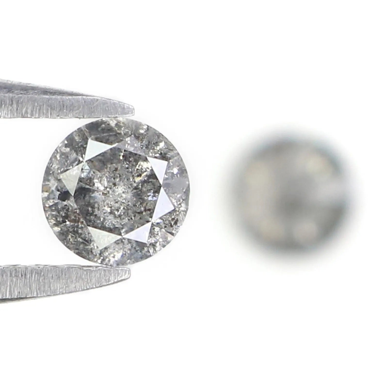 0.49 Ct Natural Loose Round Shape Pair Diamond Salt And Pepper Round Cut Diamond 4.00 MM Black Gray Color Round Brilliant Cut Diamond NQ2302