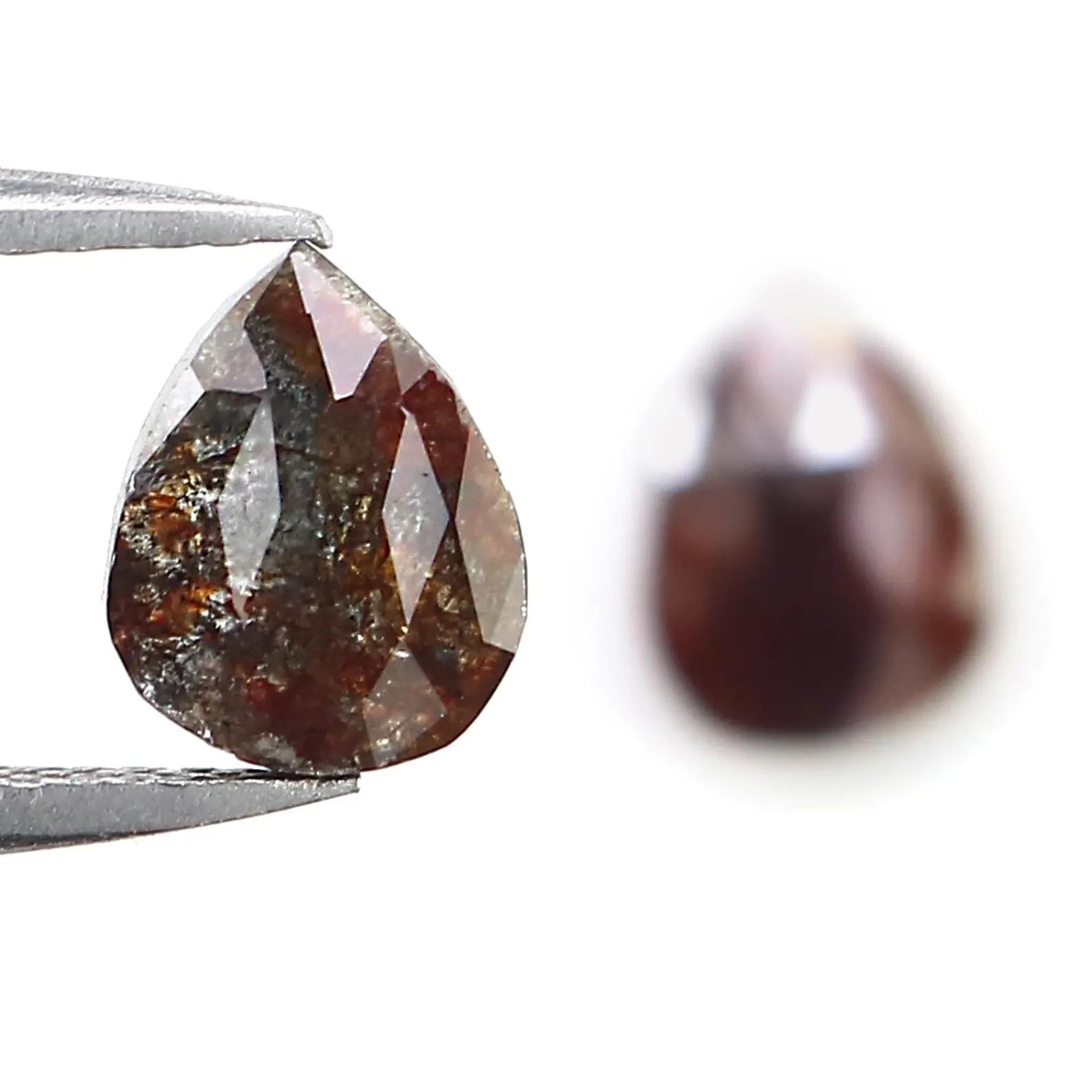 1.75 CT Natural Loose Pear Cut Pair Diamond Brown Color Pear Shape Diamond 7.35 MM Natural Diamond Brown Color Pear Rose Cut Diamond NQ2547