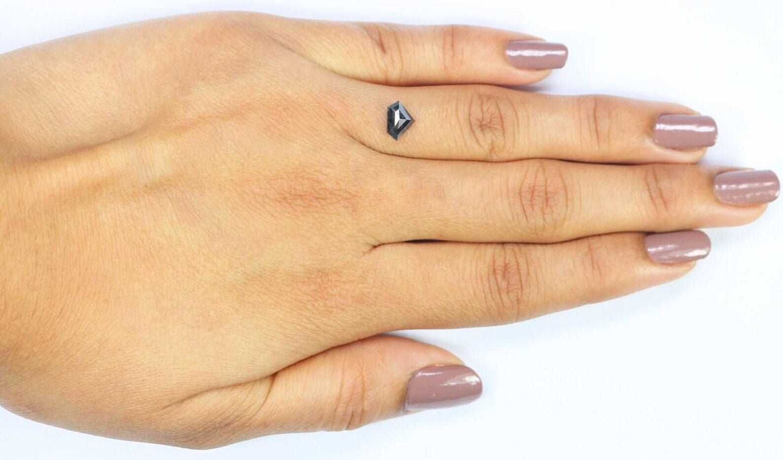 0.72 CT Natural Loose Shield Shape Diamond Salt And Pepper Shield Cut Diamond 5.20 MM Natural Loose Black Grey Shield Rose Cut Diamond NQ443