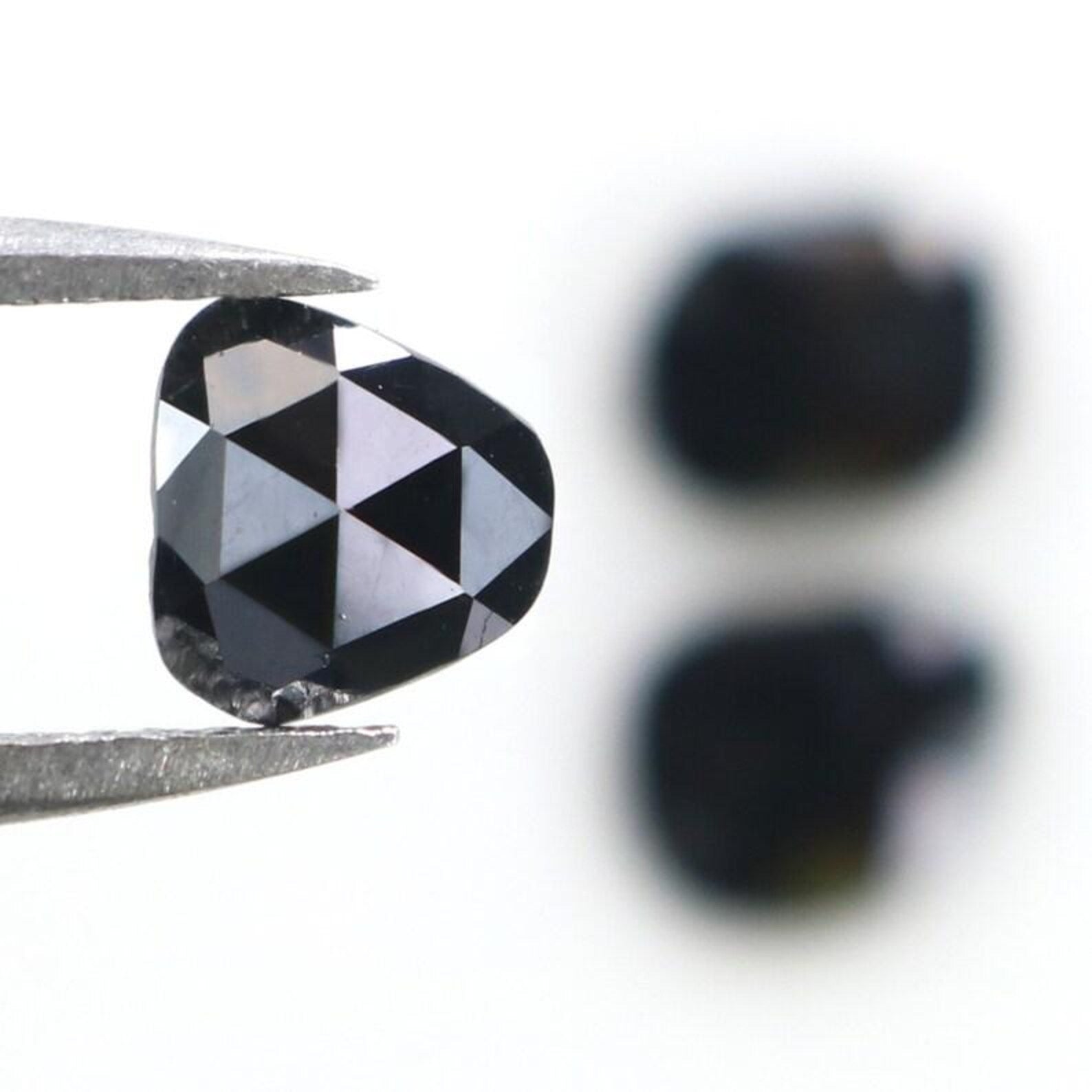 1.14 CT Natural Loose Slice Shape Diamond Black Color Irregular Diamond 6.50 MM Natural Diamond Black Color Slice Rose Cut Diamond NQ2256