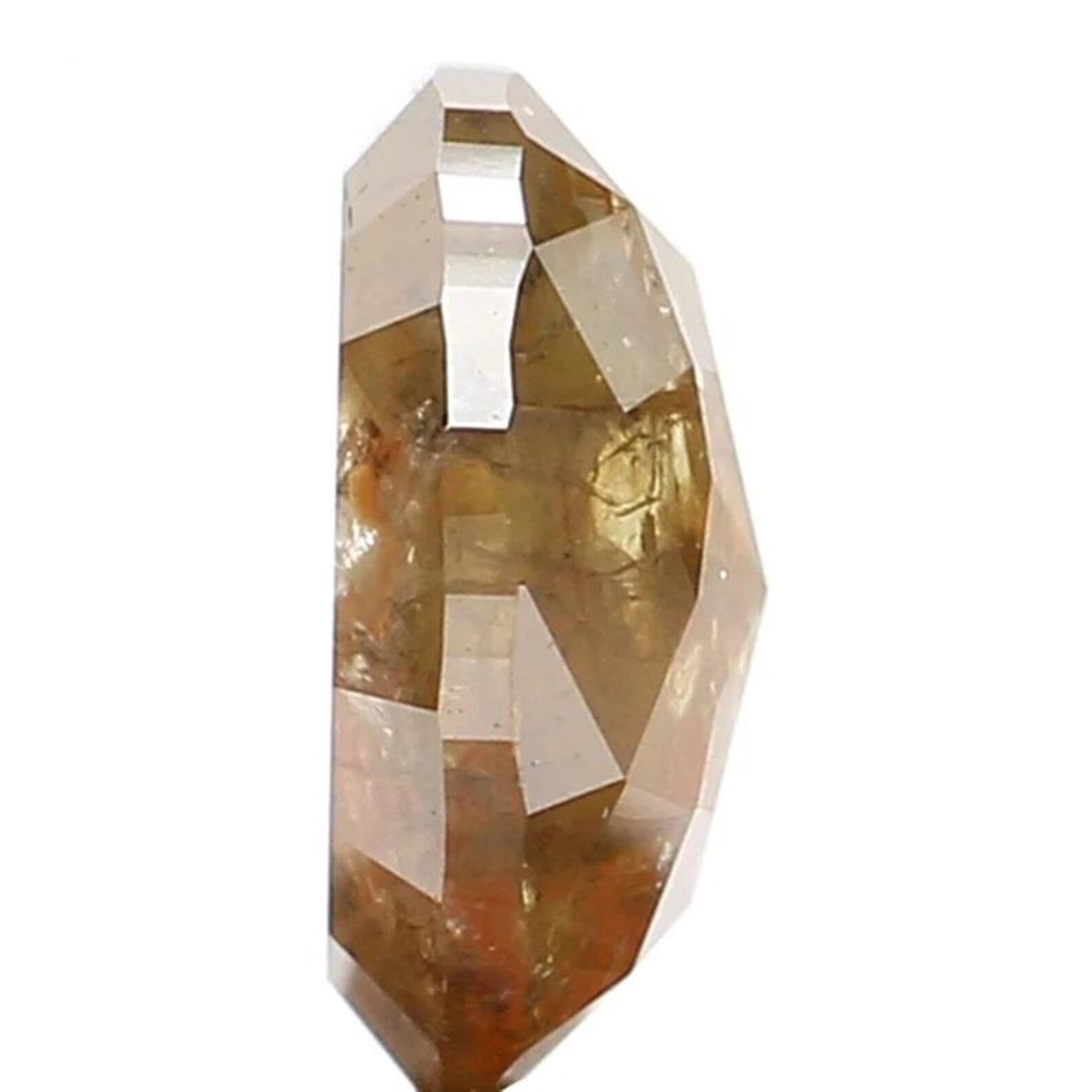 0.79 CT Natural Loose Oval Shape Diamond Yellow Color Oval Diamond 6.35 MM Natural Loose Yellow Color Diamond Oval Rose Cut Diamond NQ986
