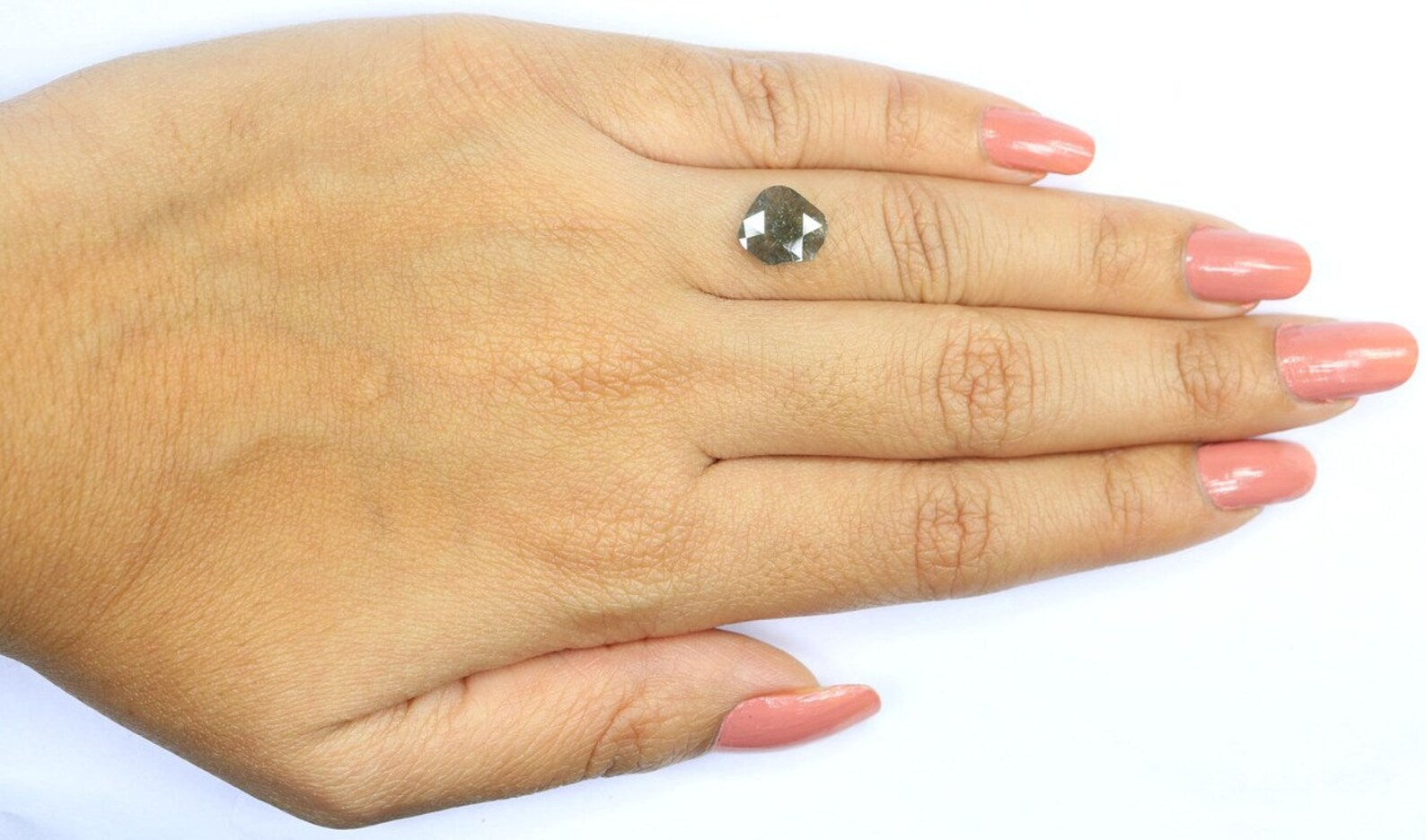 1.37 CT Natural Loose Antique Shape Diamond Salt And Pepper Antique Cut Diamond 9.80 MM Natural Grey Color Antique Rose Cut Diamond NQ7982