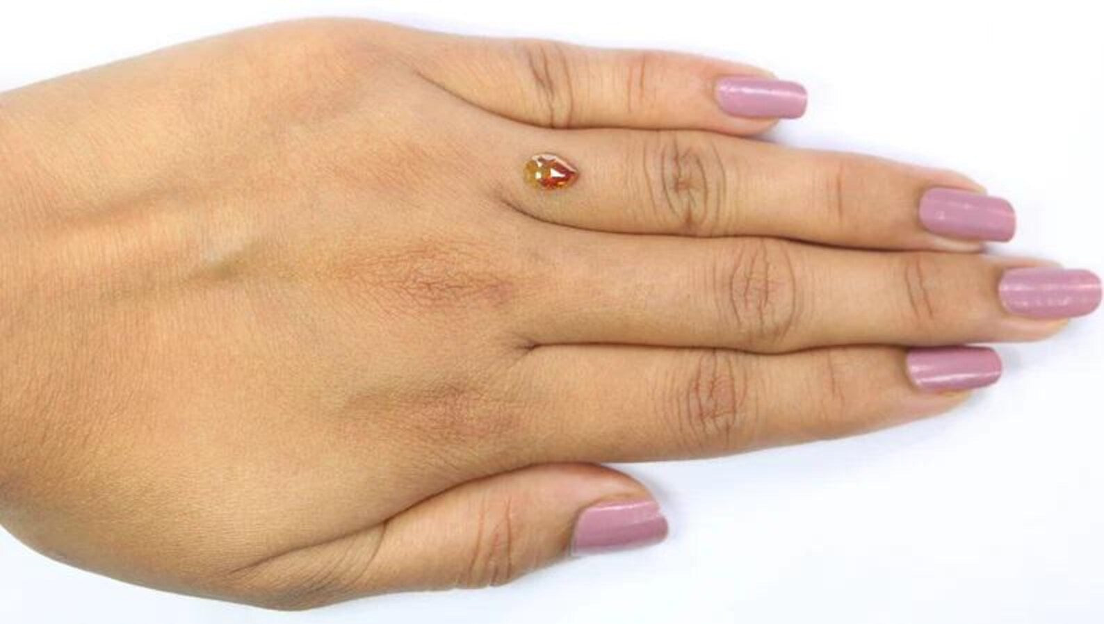 0.95 Ct Natural Loose Pear Shape Diamond Brown Color Pear Diamond 7.45 MM Natural Loose Diamond Brown Color Pear Rose Cut Diamond NQ2368