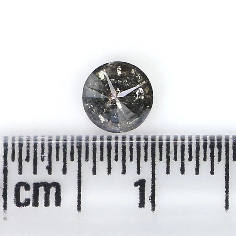 0.53 Ct Natural Loose Round Shape Diamond Salt And Pepper Round Diamond 4.85 MM Natural Black Grey Color Round Brilliant Cut Diamond NQ806