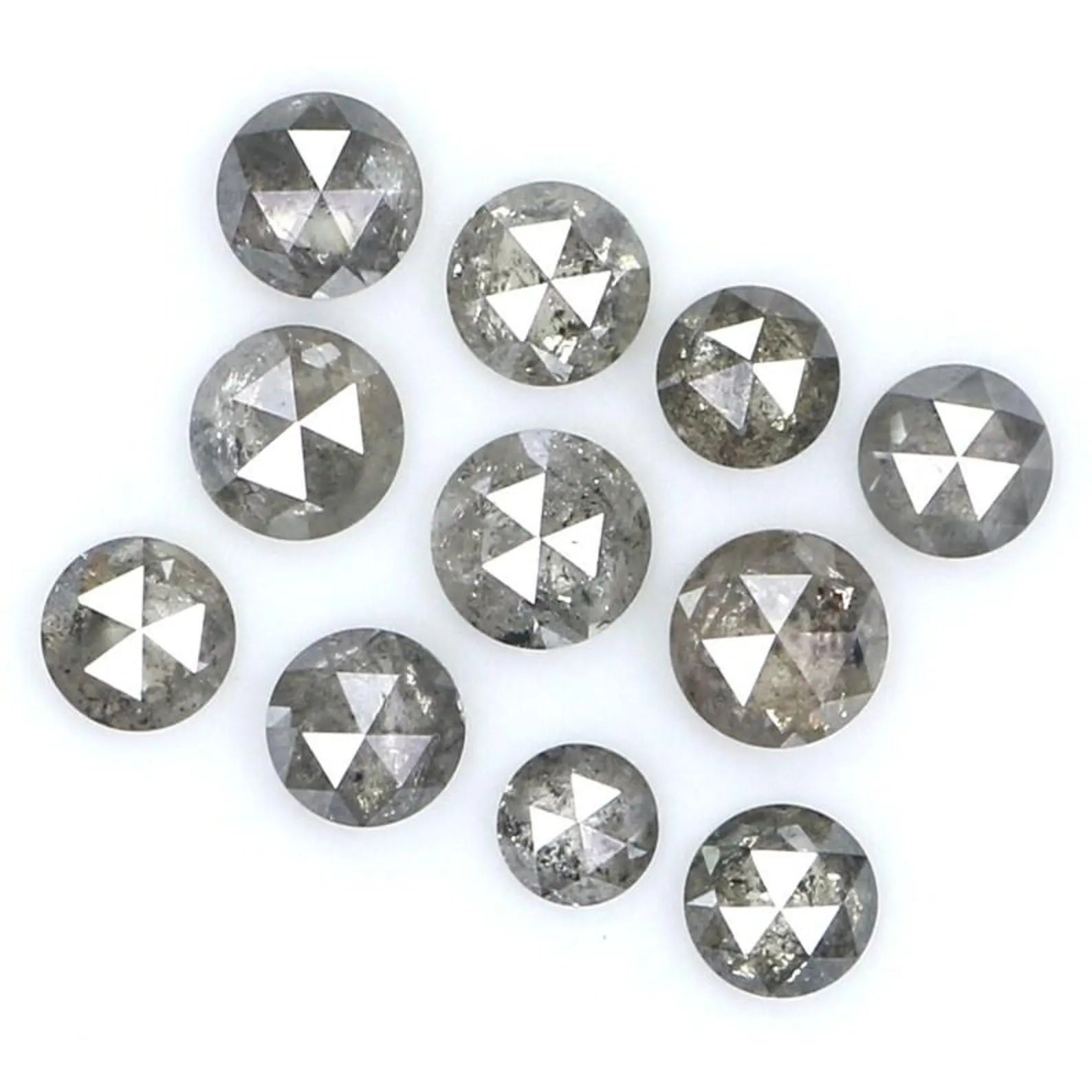 1.13 CT Natural Loose Round Shape Diamond Salt And Pepper Round Cut Diamond 2.35 MM Natural Black Grey Color Round Rose Cut Diamond NQ2065