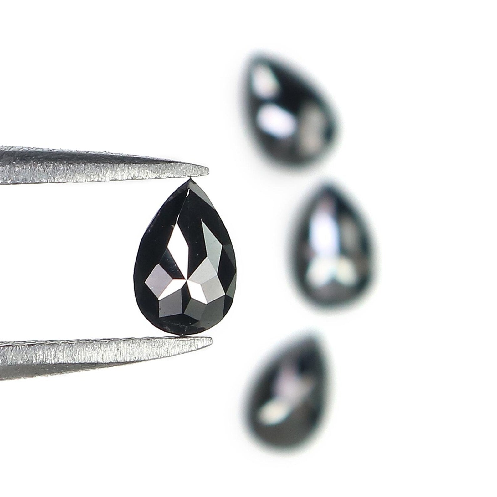 1.13 CT Natural Loose Pear Shape Diamond Black Color Pear Cut Diamond 5.90 MM Natural Loose Diamond Black Color Pear Rose Cut Diamond NQ2242