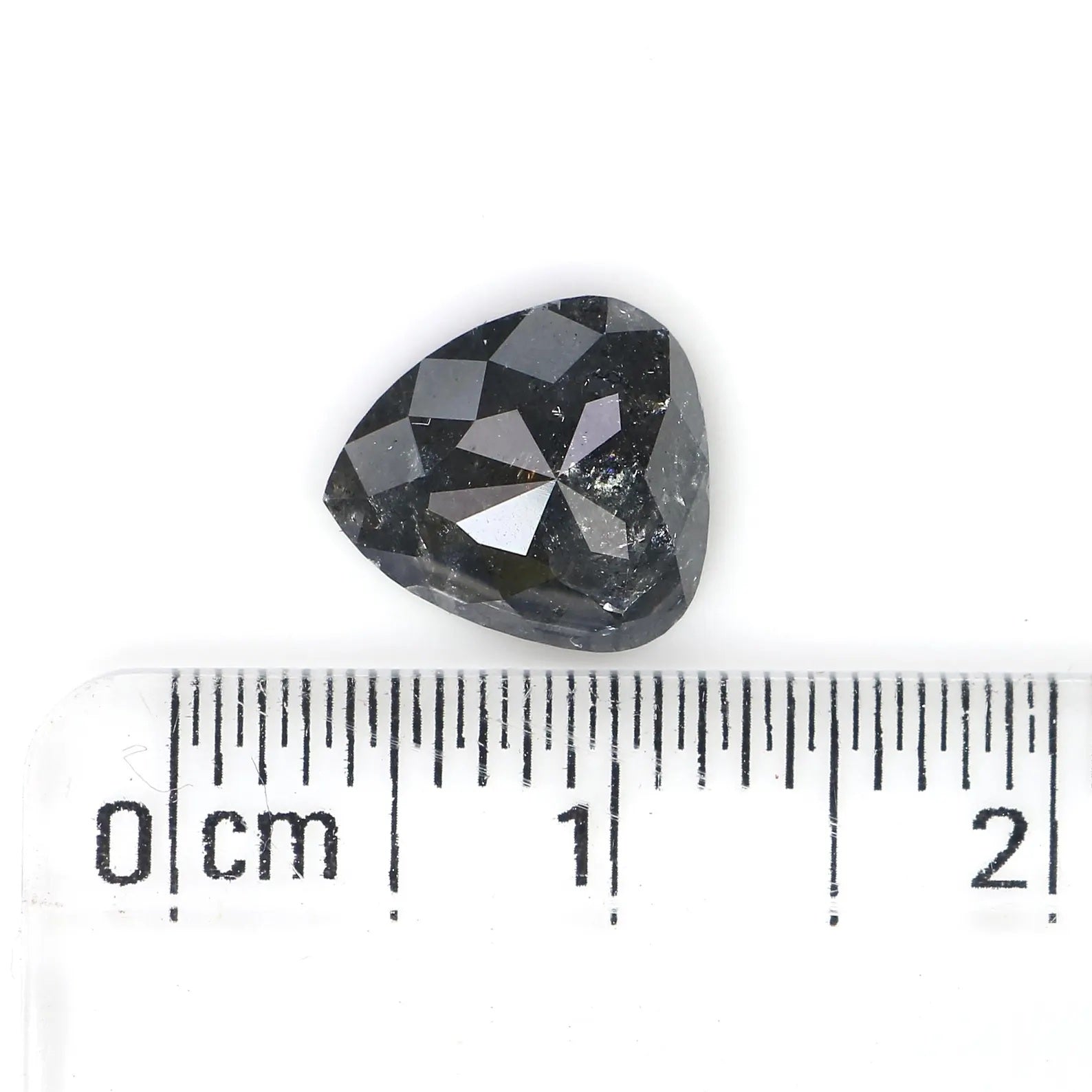 1.95 Ct Natural Loose Pear Shape Diamond Salt And Pepper Pear Diamond 8.85 MM Natural Loose Black Grey Color Pear Rose Cut Diamond QN9245