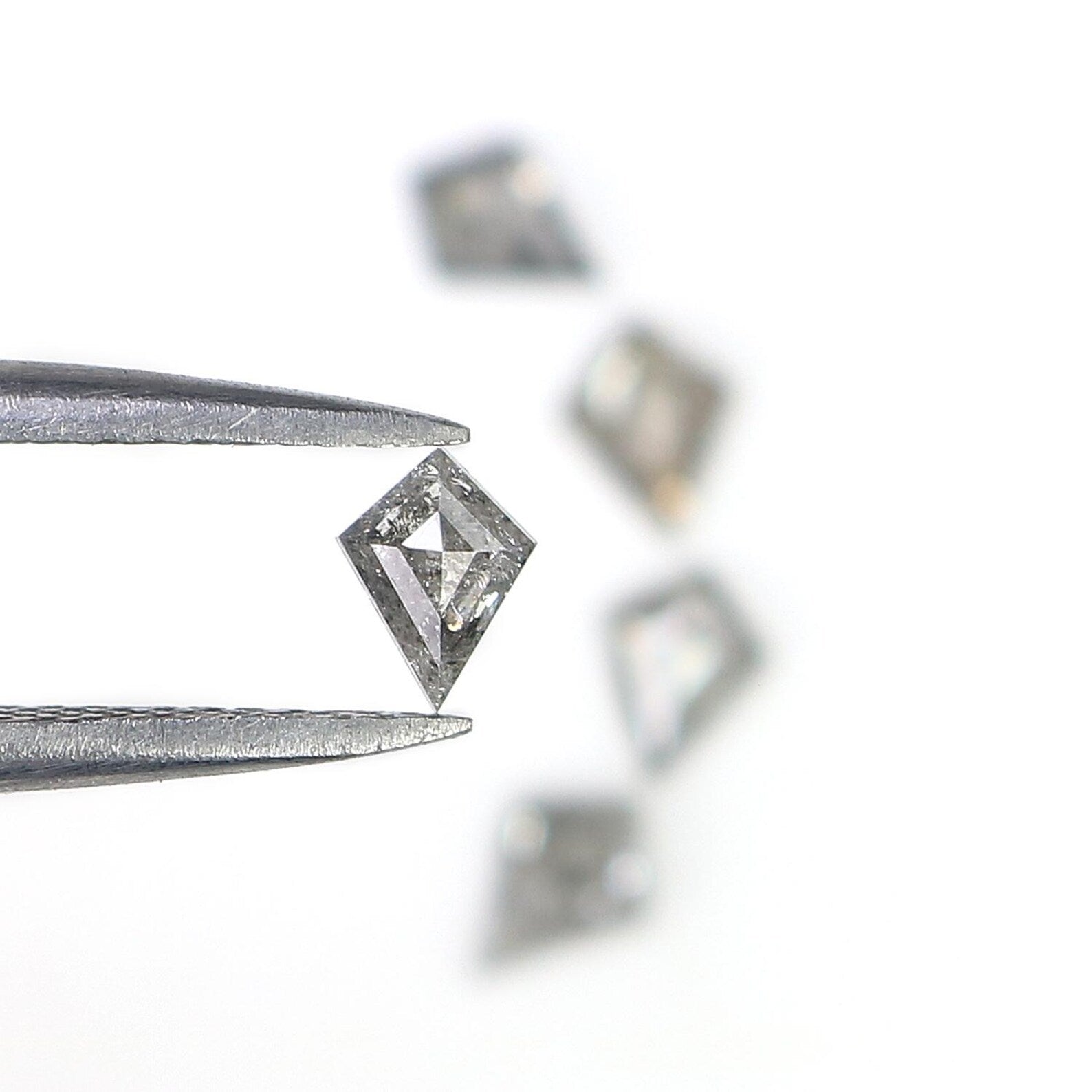 0.77 CT Natural Loose Kite Diamond Salt And Pepper Kite Diamond 4.80 MM Natural Loose Diamond Black Grey Color Kite Shape Diamond KDN1331