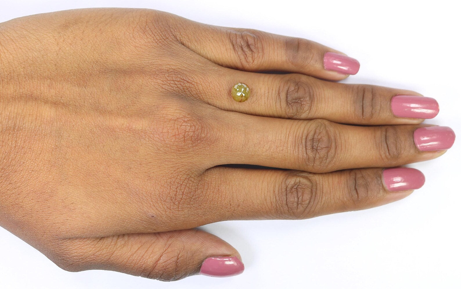 1.54 CT Natural Loose Round Shape Diamond Yellow Color Round Cut Diamond 6.40 MM Natural Loose Green Color Round Rose Cut Diamond NQ7179