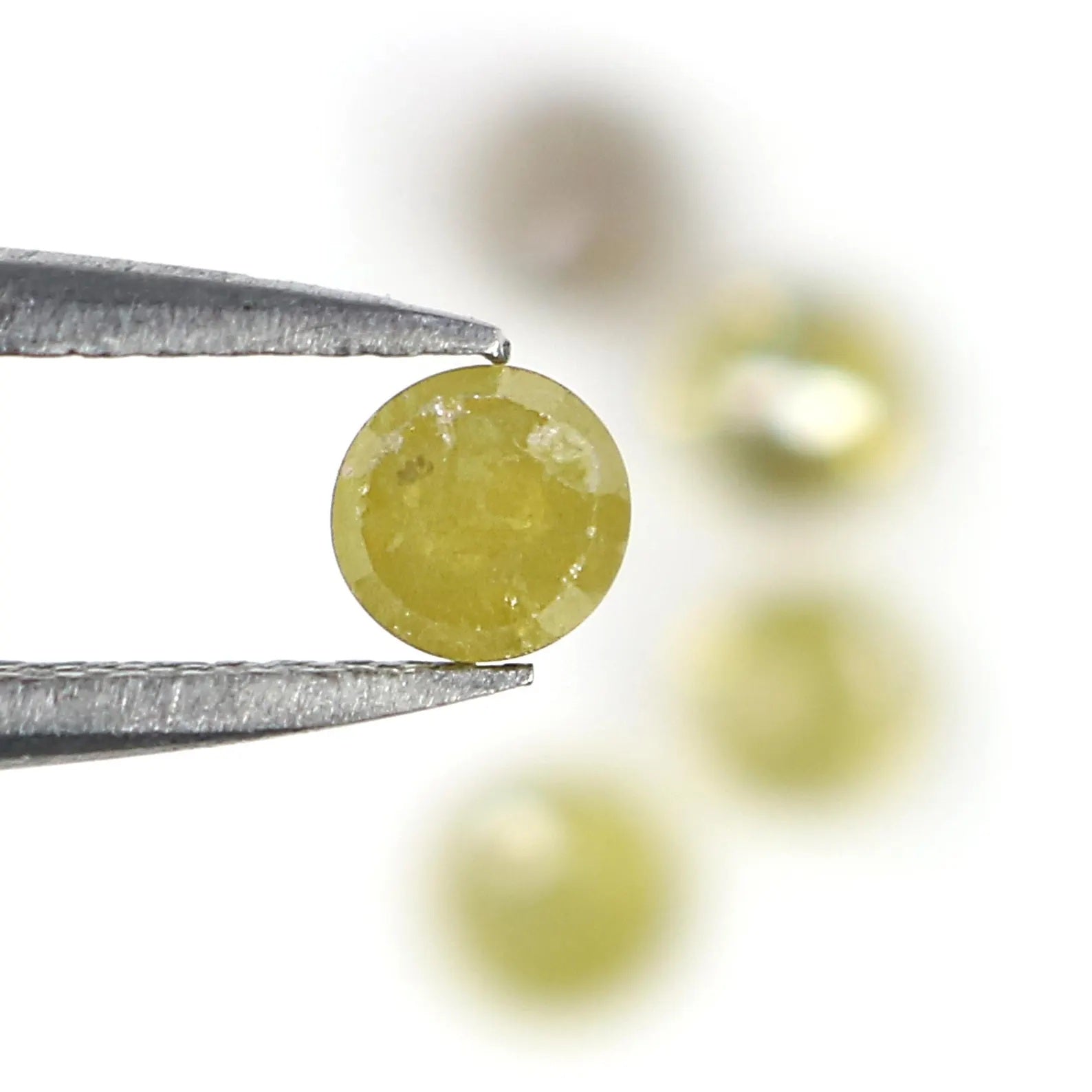 1.43 CT Natural Loose Round Rose Cut Diamond Grey Color Round Shape Diamond 3.70 MM Natural Loose Yellow Color Round Rose Cut Diamond NQ1775