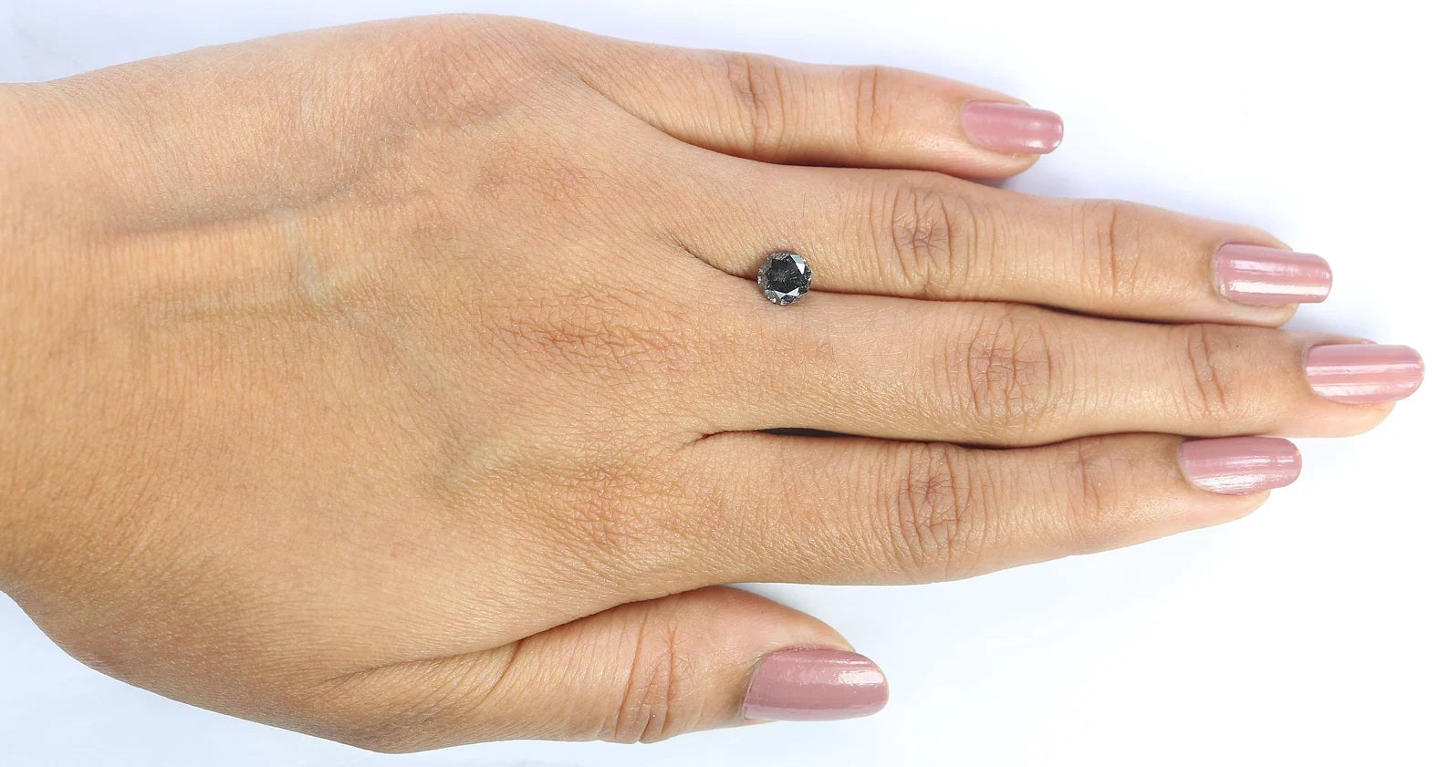 0.82 CT Natural Loose Round Brilliant Cut Diamond Salt And Pepper Diamond 5.70 MM Natural Black Gray Round Brilliant Cut Diamond QN2489